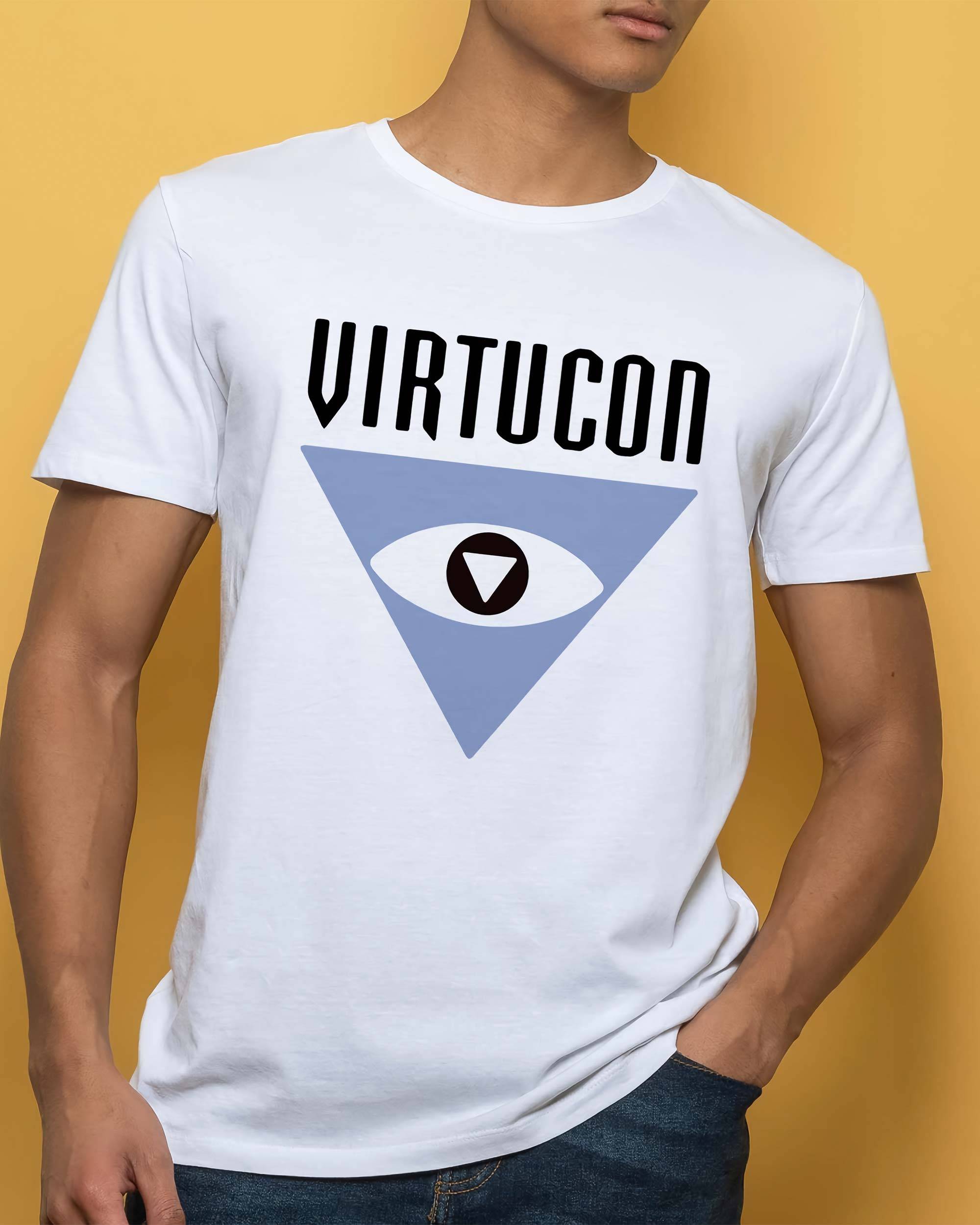 T-shirt Austin Powers Virtucon de couleur Blanc