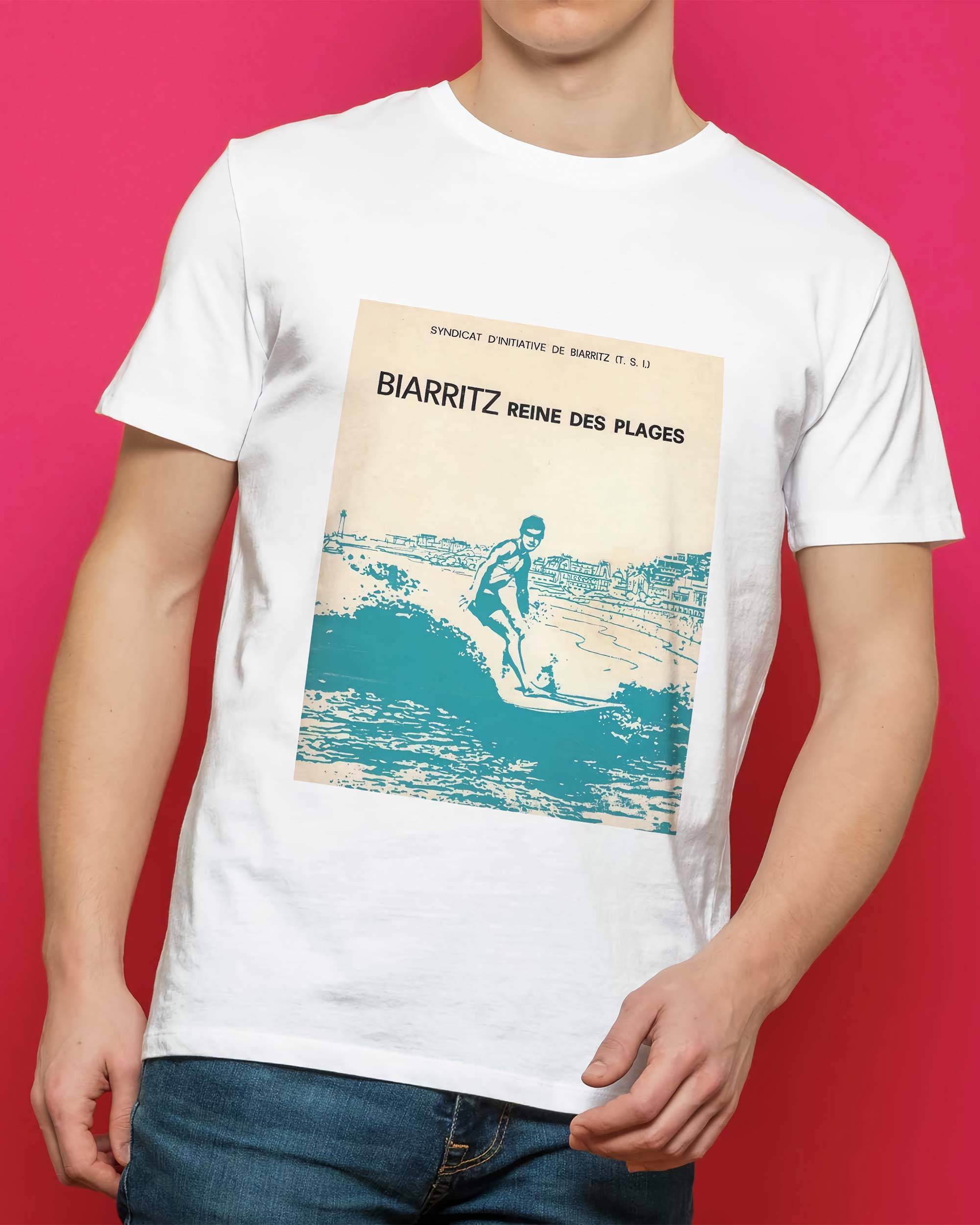 T-shirt Biarritz Reine Des Plages de couleur Blanc