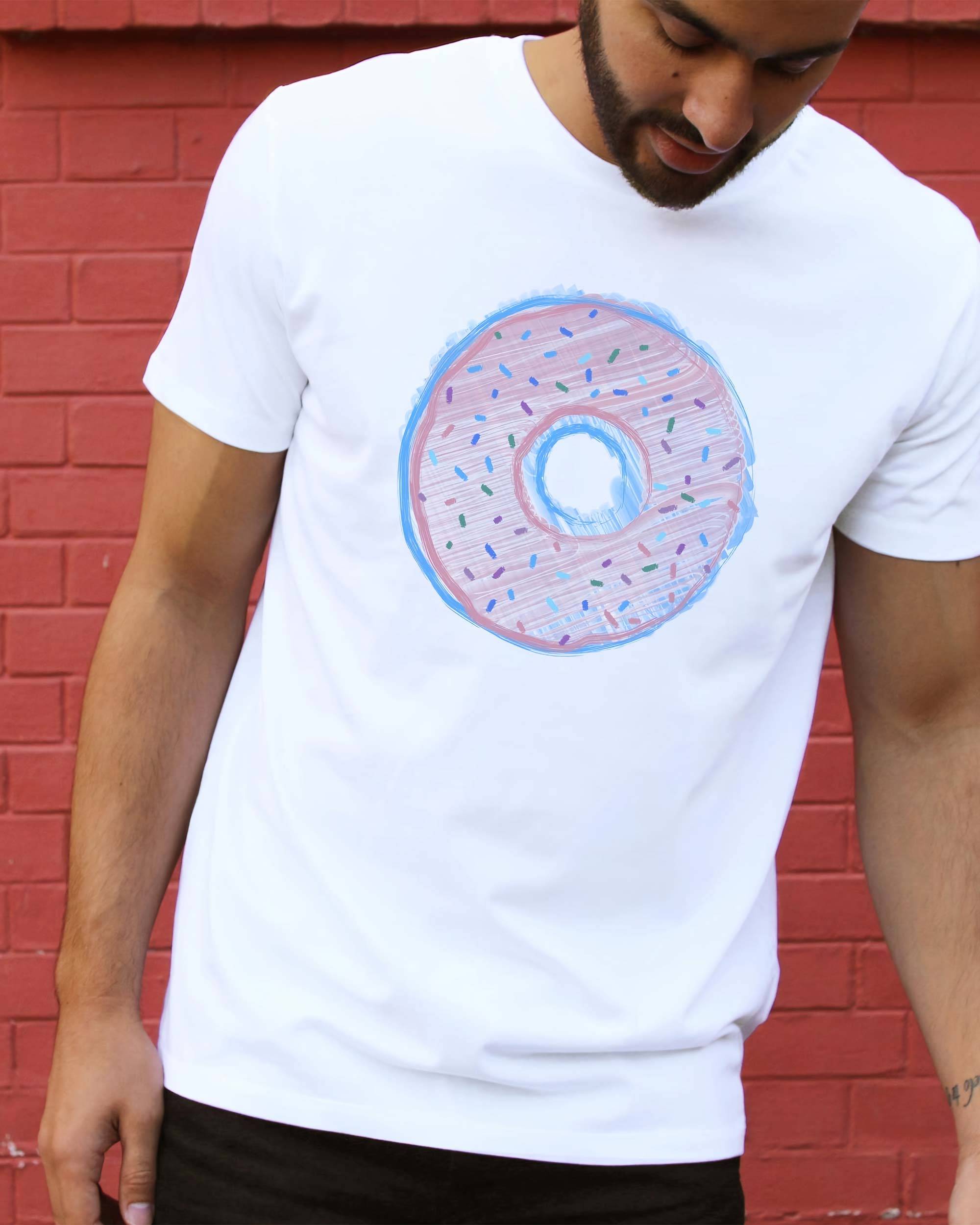 T-shirt Donut Bleu de couleur Blanc par Catchy