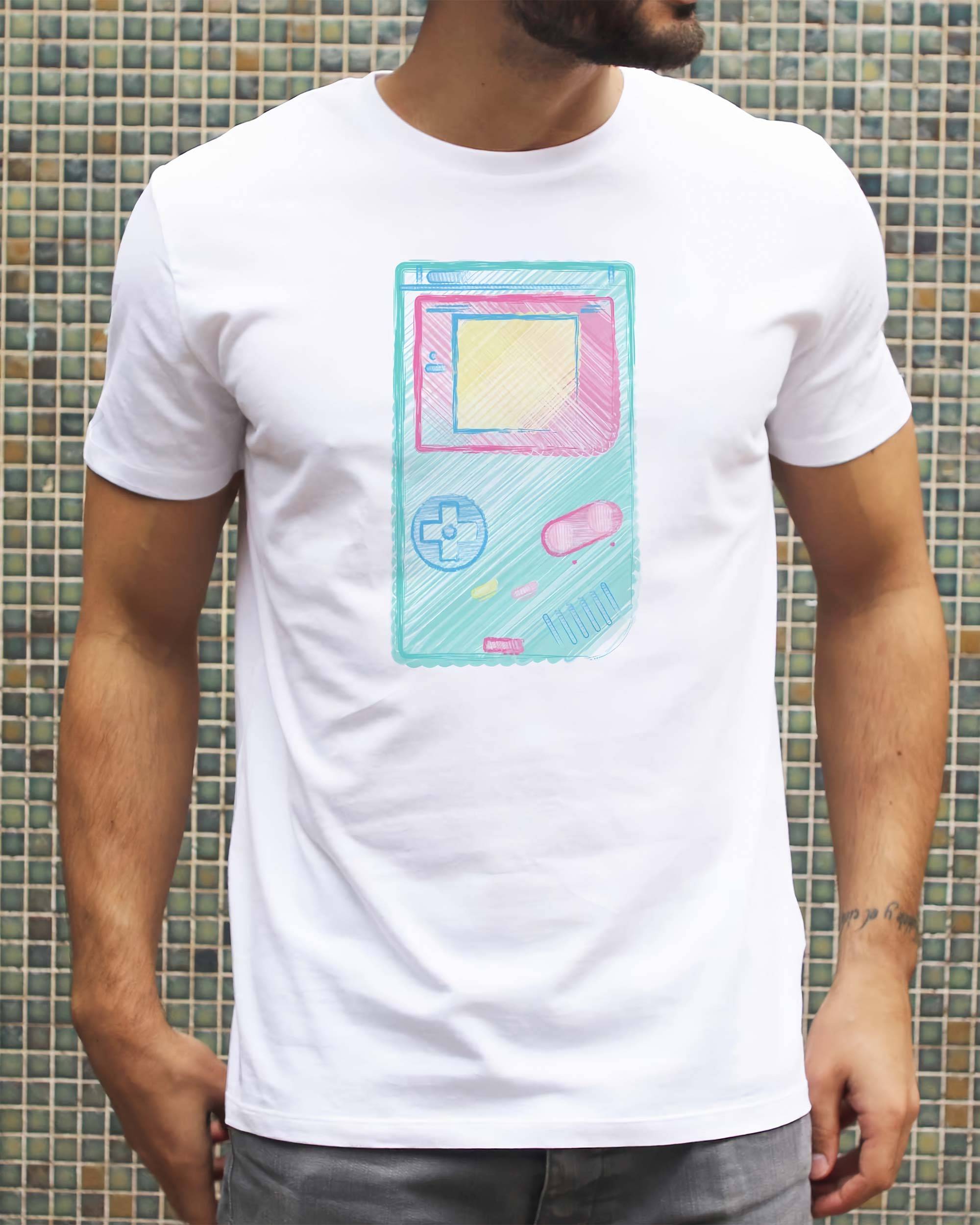 T-shirt Gameboy Turquoise de couleur Blanc par Catchy