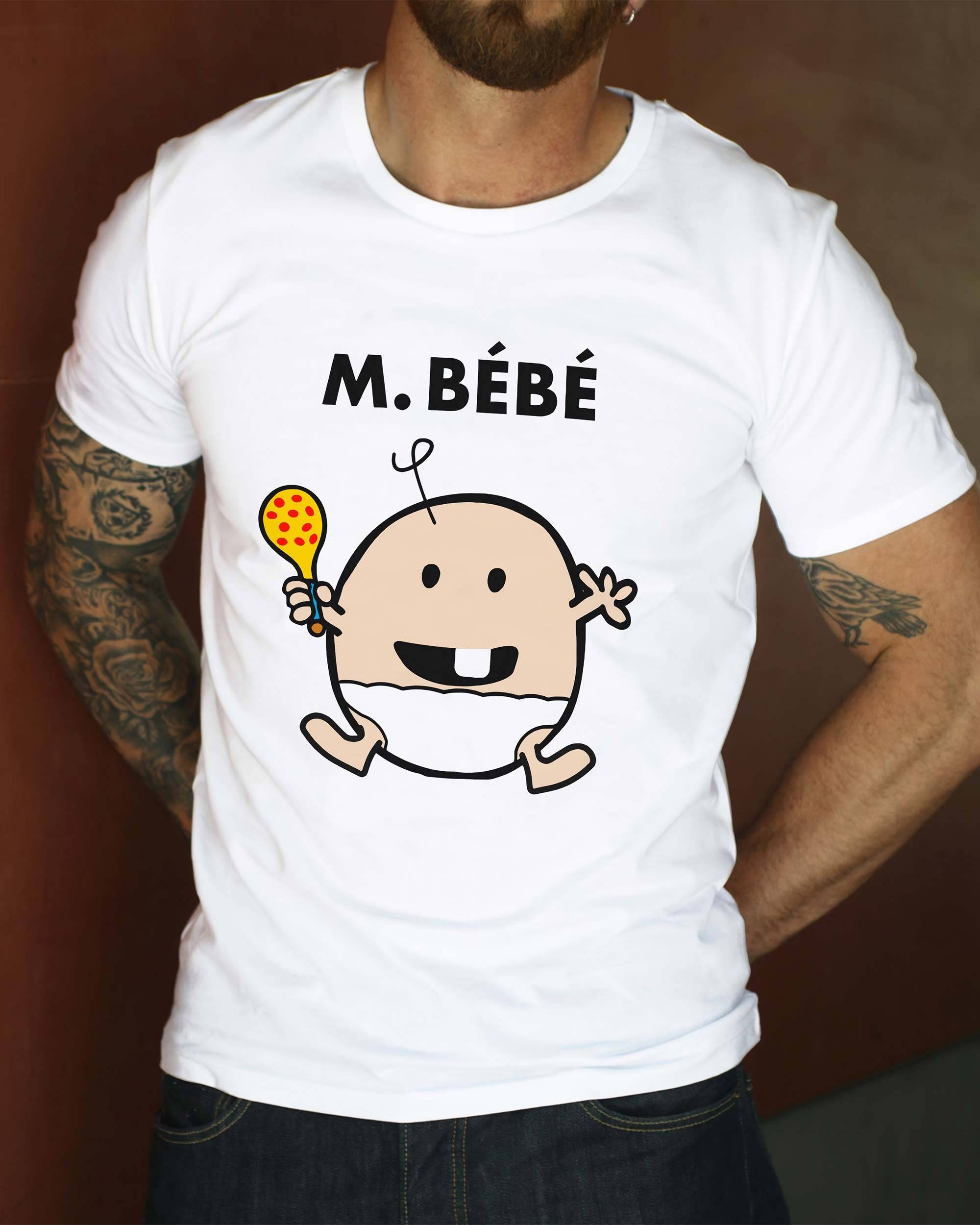 T-shirt Monsieur Bébé de couleur Blanc