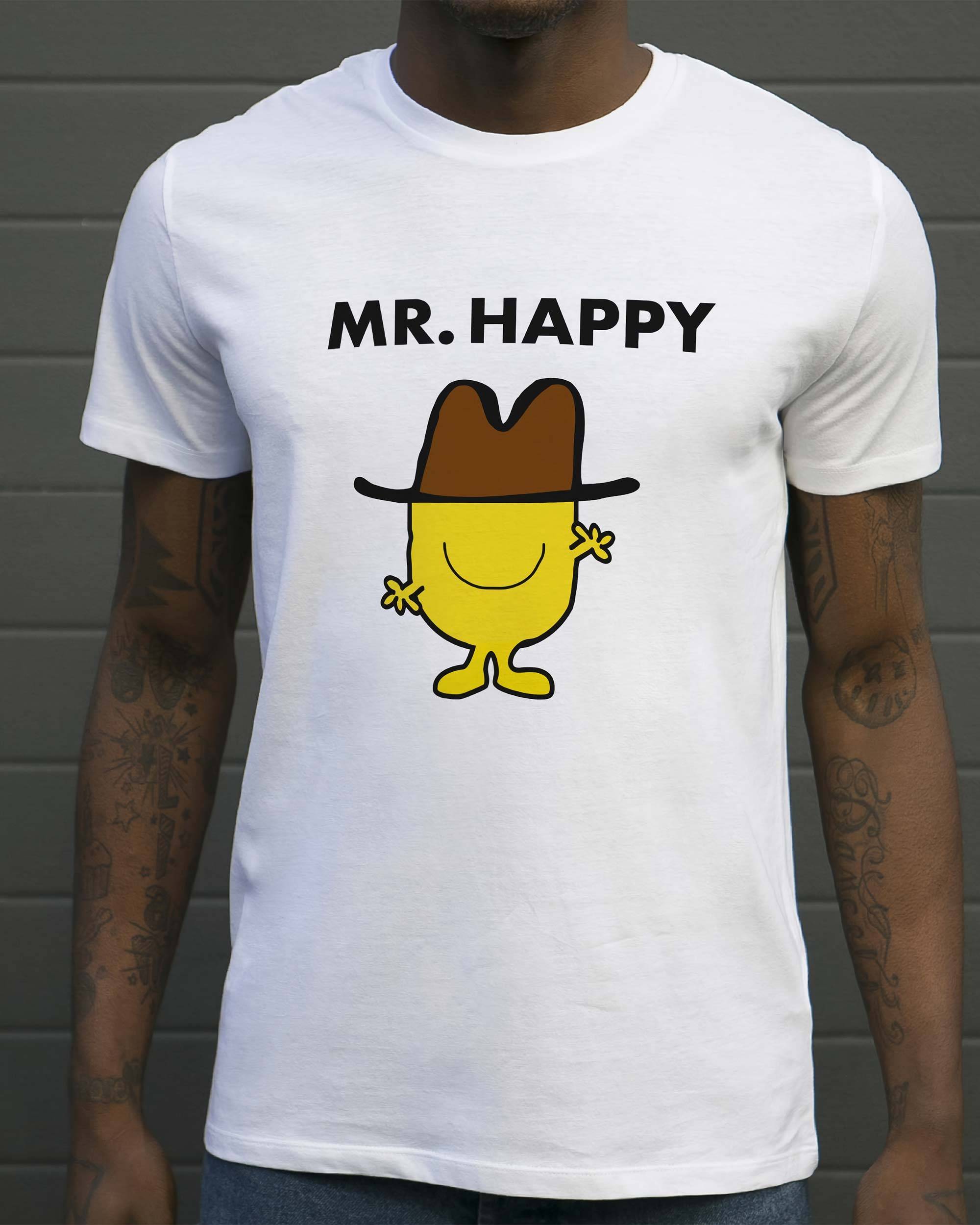 T-shirt Mr. Happy de couleur Blanc