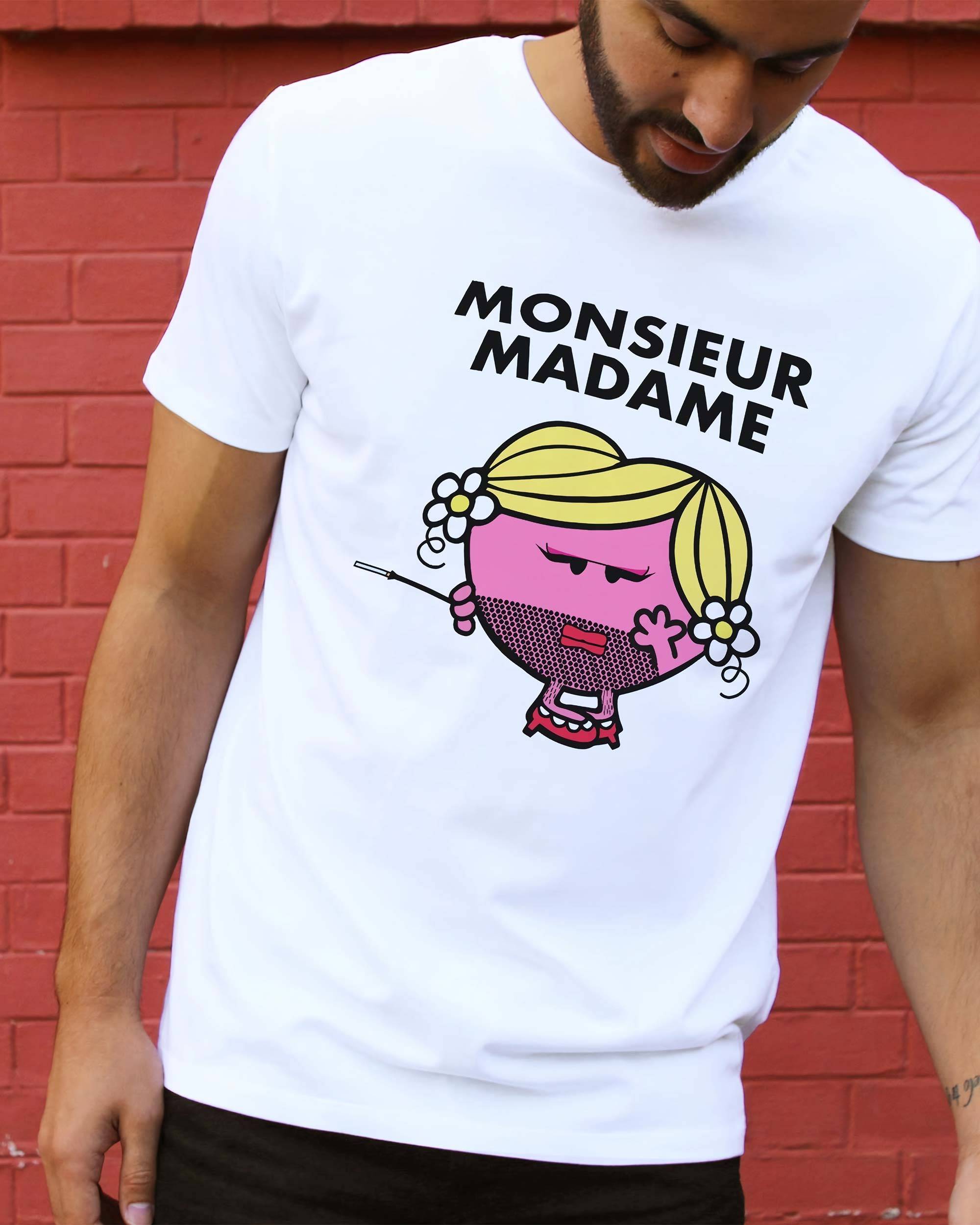 T-shirt Madame Monsieur de couleur Blanc