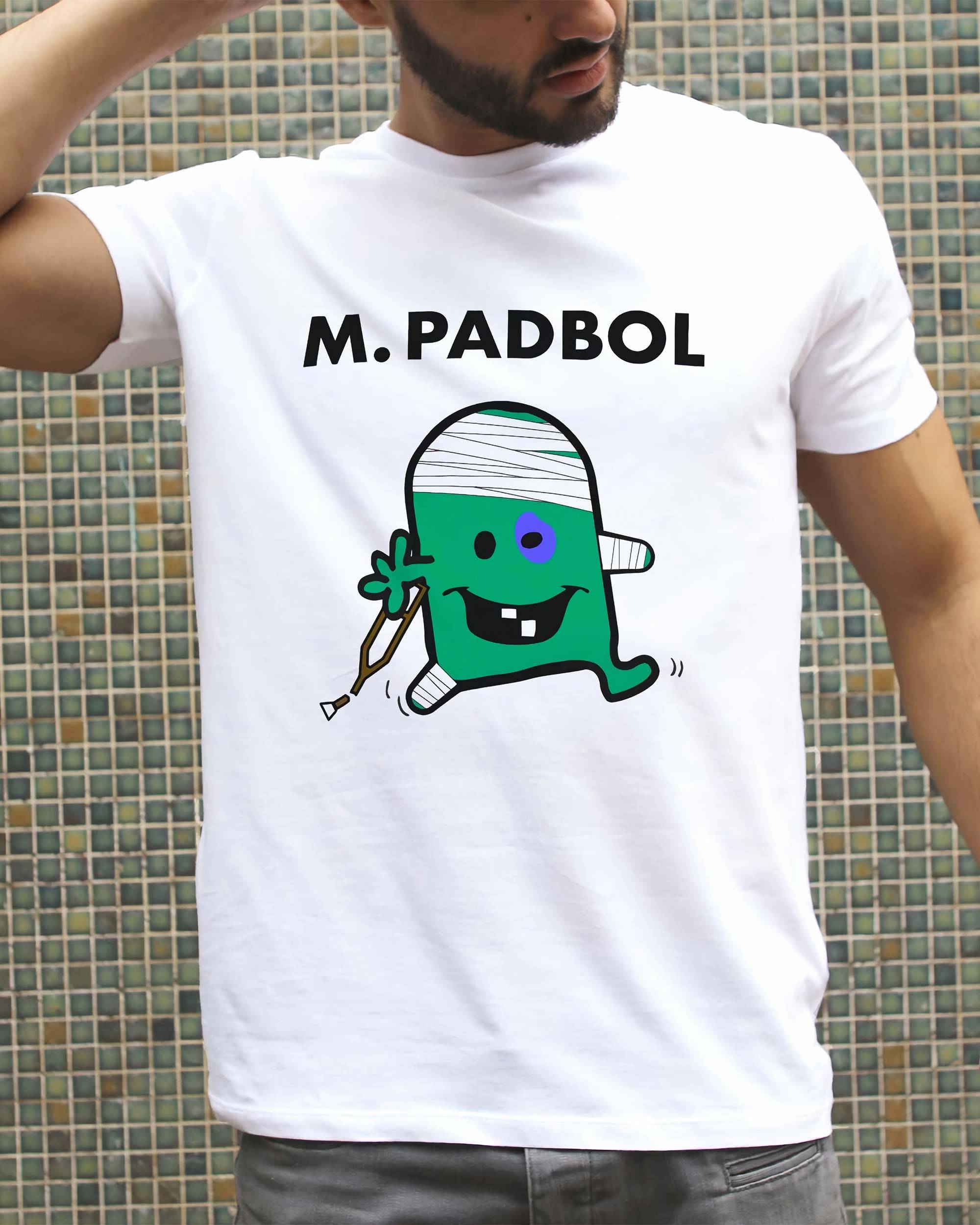 T-shirt Monsieur Padbol de couleur Blanc