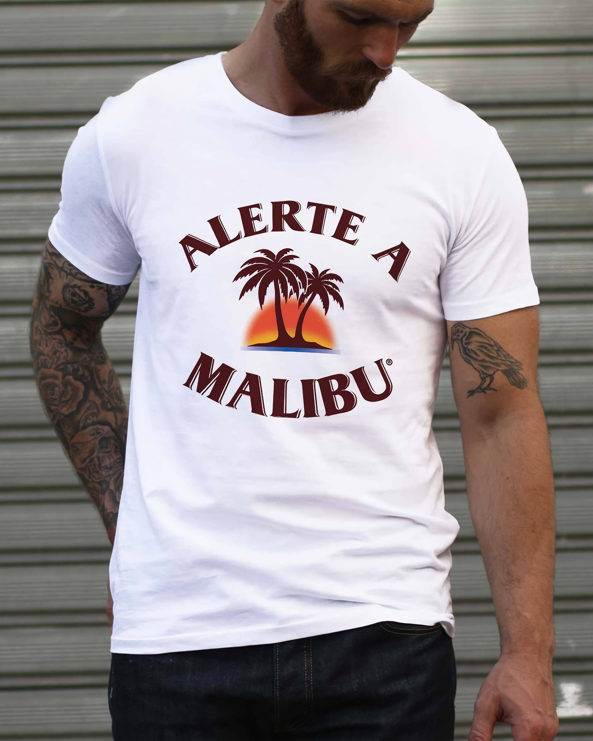 T-shirt Alerte à Malibu de couleur Blanc