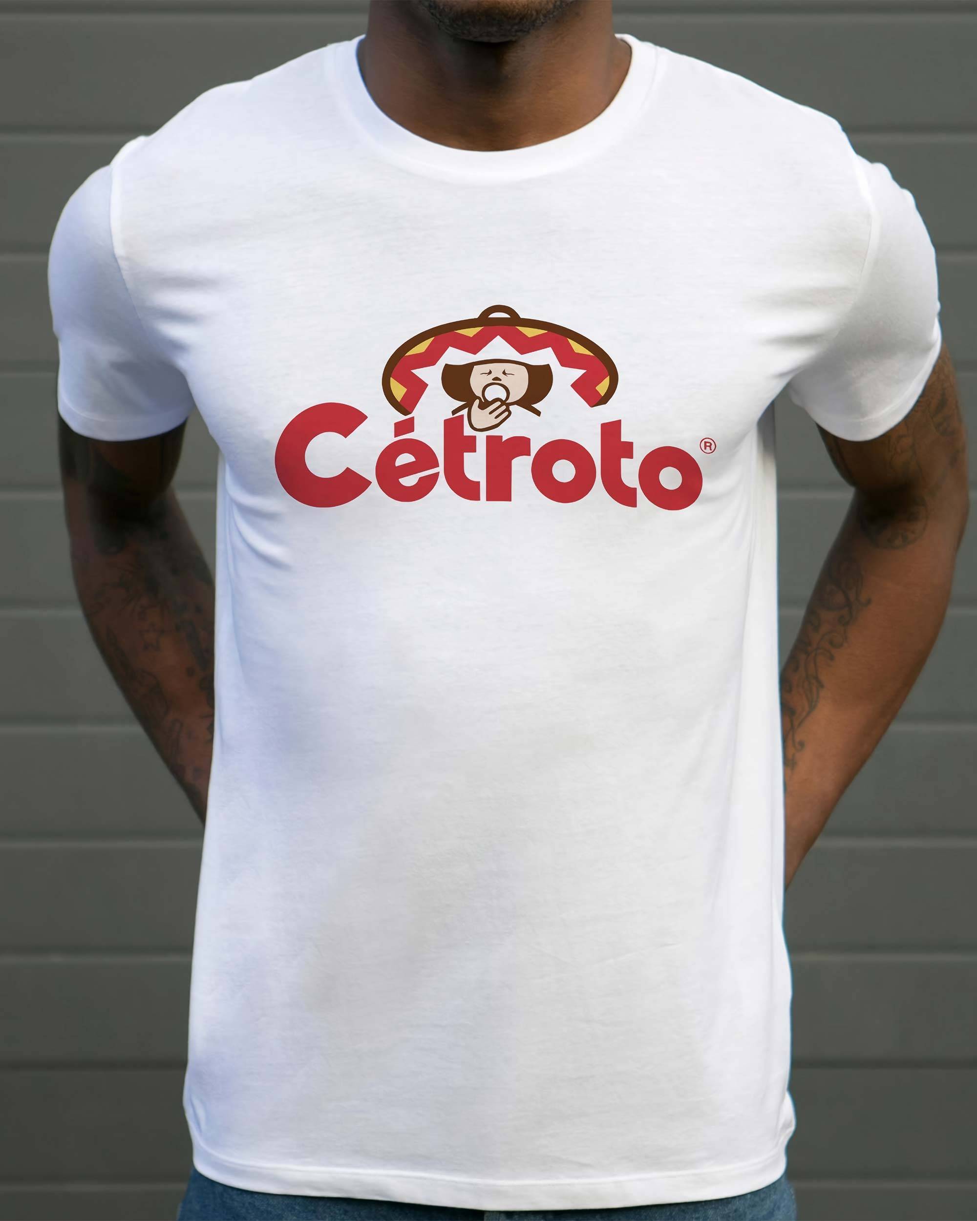 T-shirt Cétroto de couleur Blanc