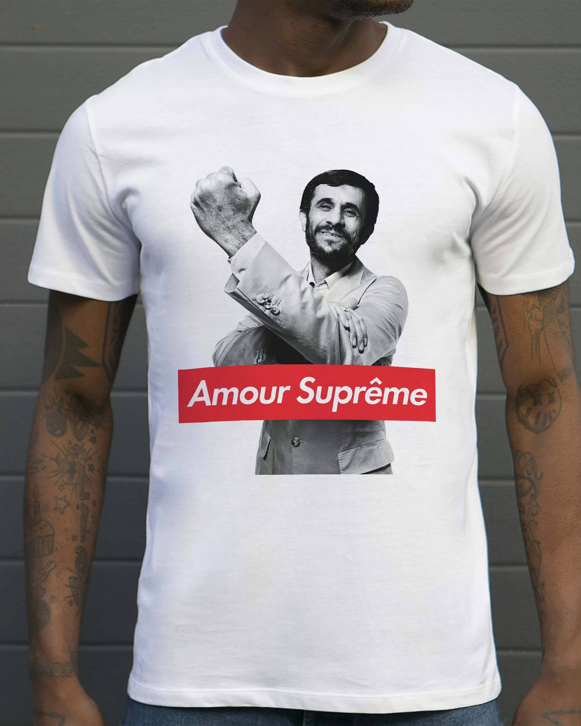 T-shirt Ahmadinejad de couleur Blanc
