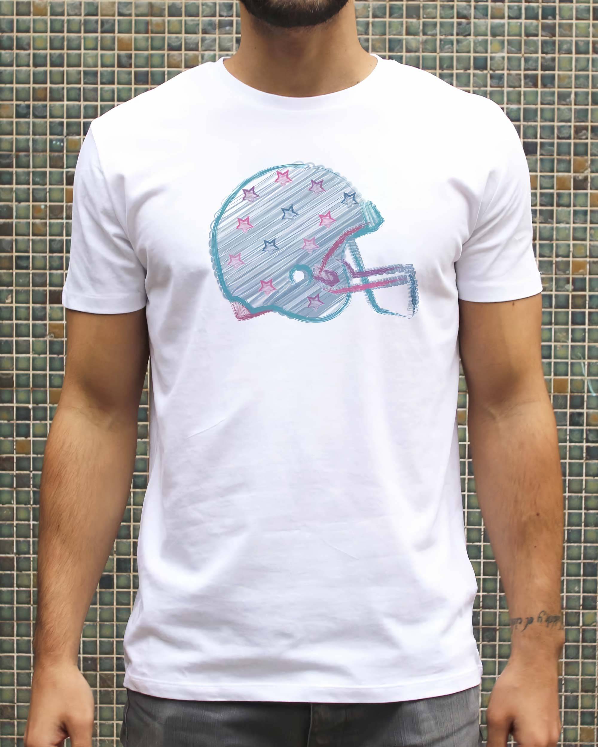 T-shirt Casque Foot US de couleur Blanc par Catchy