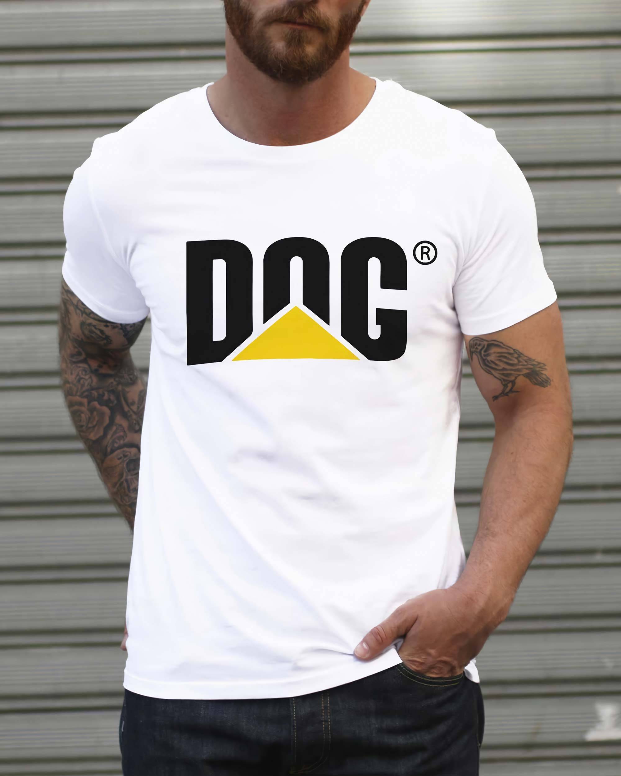 T-shirt Dog de couleur Blanc