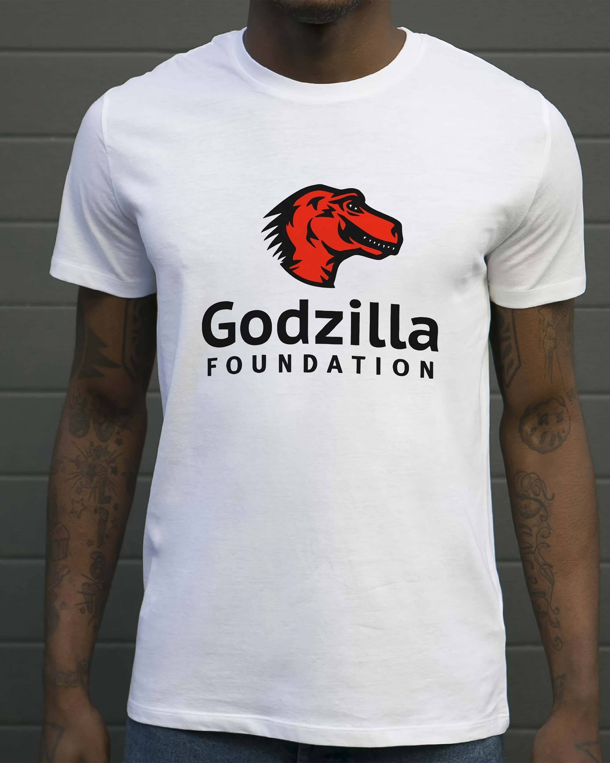 T-shirt Godzilla Foundation de couleur Blanc