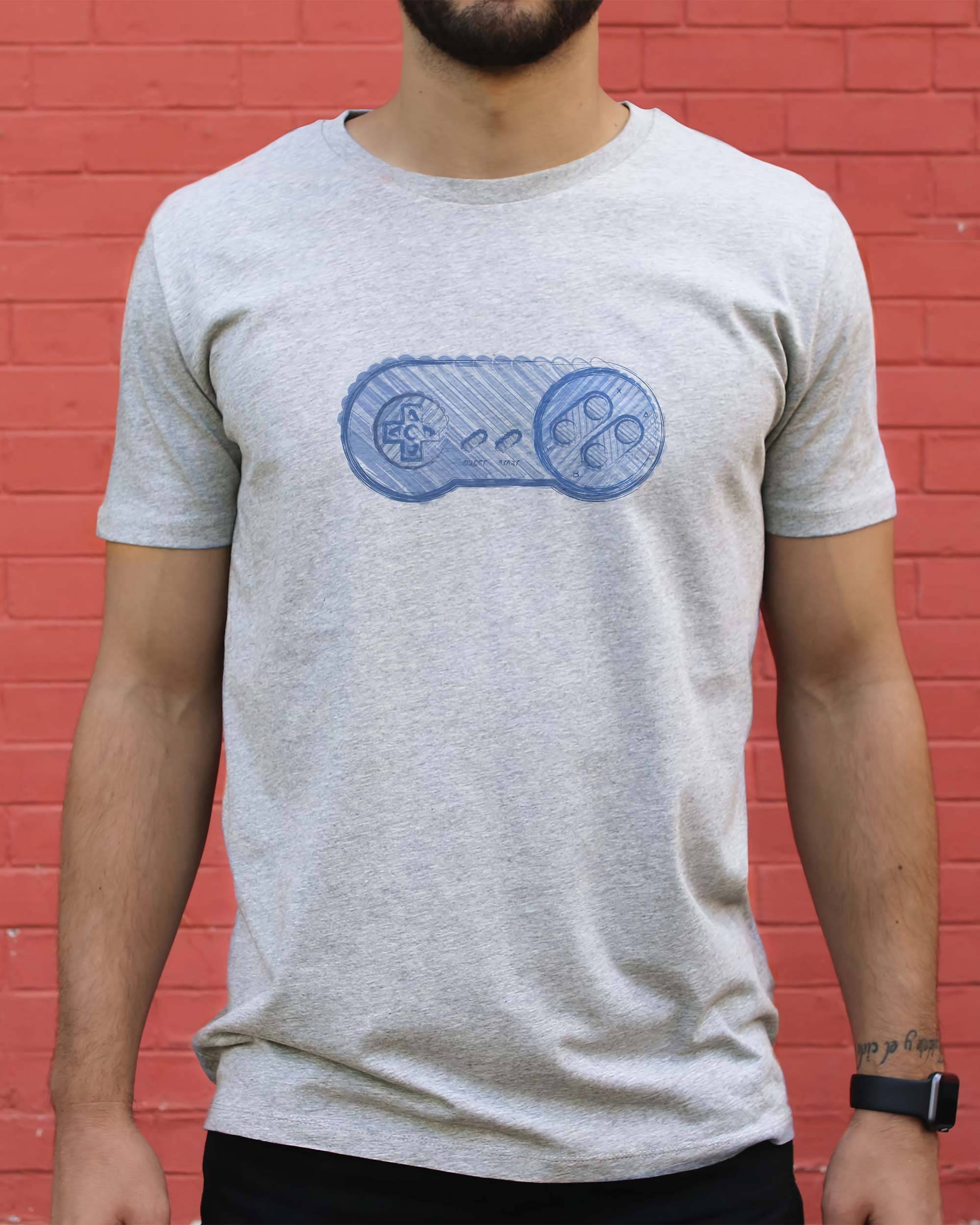 T-shirt Manette Super Nes de couleur Gris chiné par Catchy
