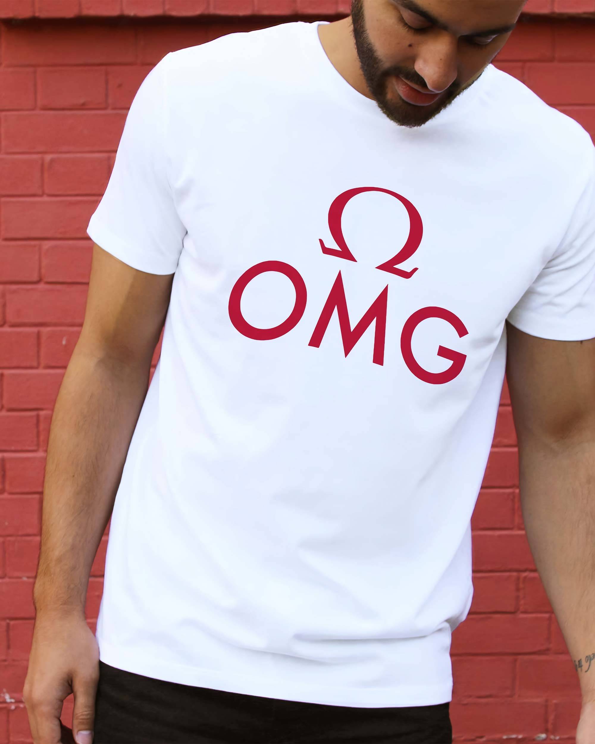 T-shirt OMG de couleur Blanc