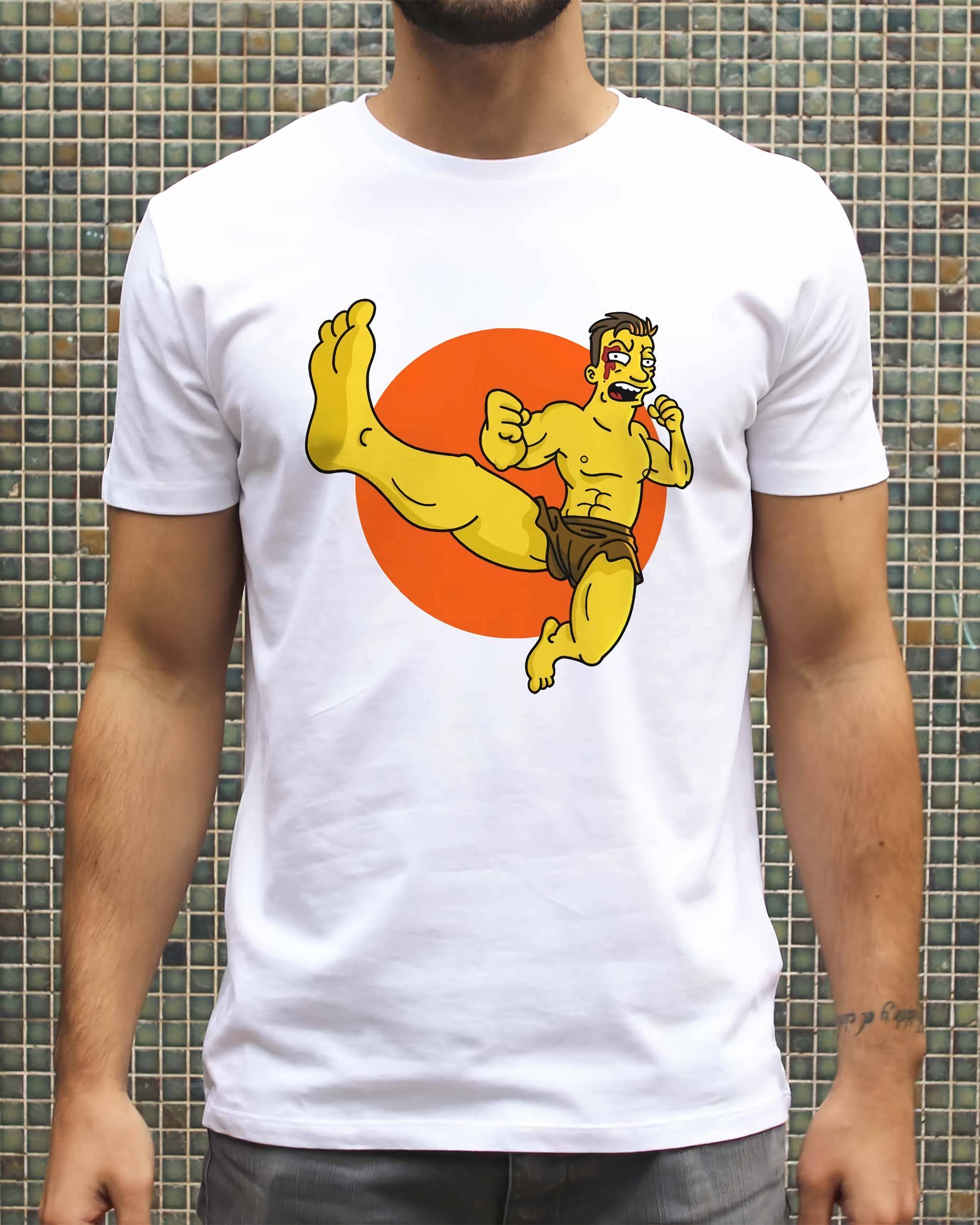 T-shirt Van Damme Simpsonized de couleur Blanc par ADN