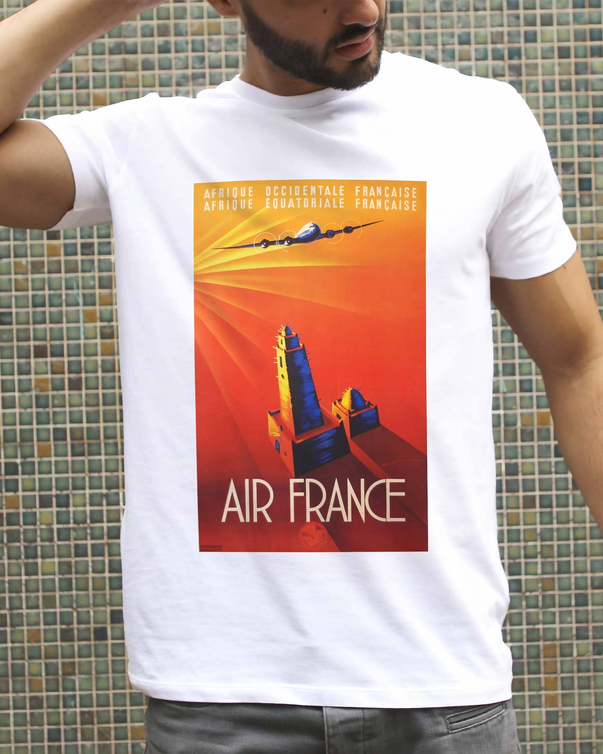 T-shirt Afrique Occidentale Française de couleur Blanc