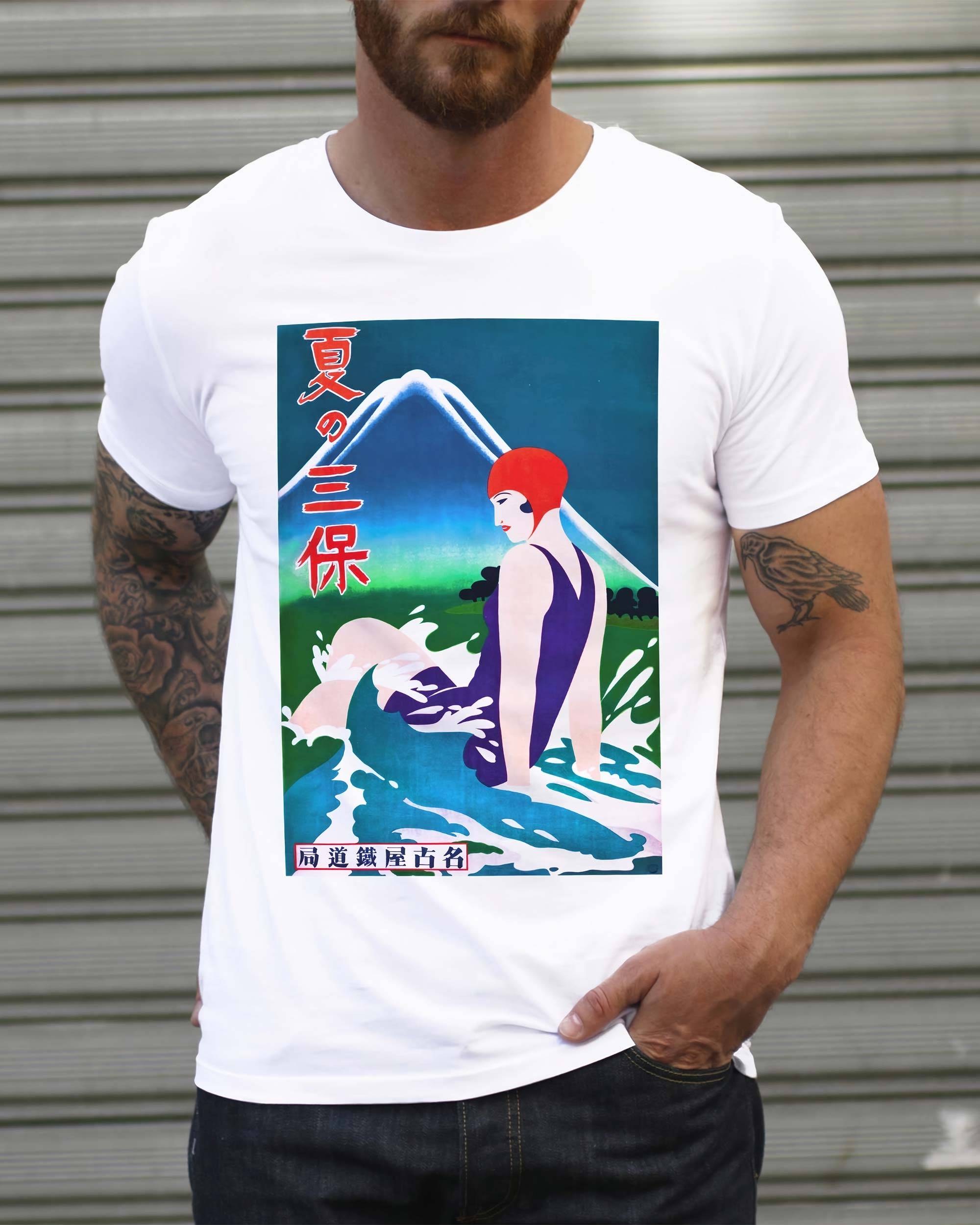 T-shirt Mont Fuji de couleur Blanc