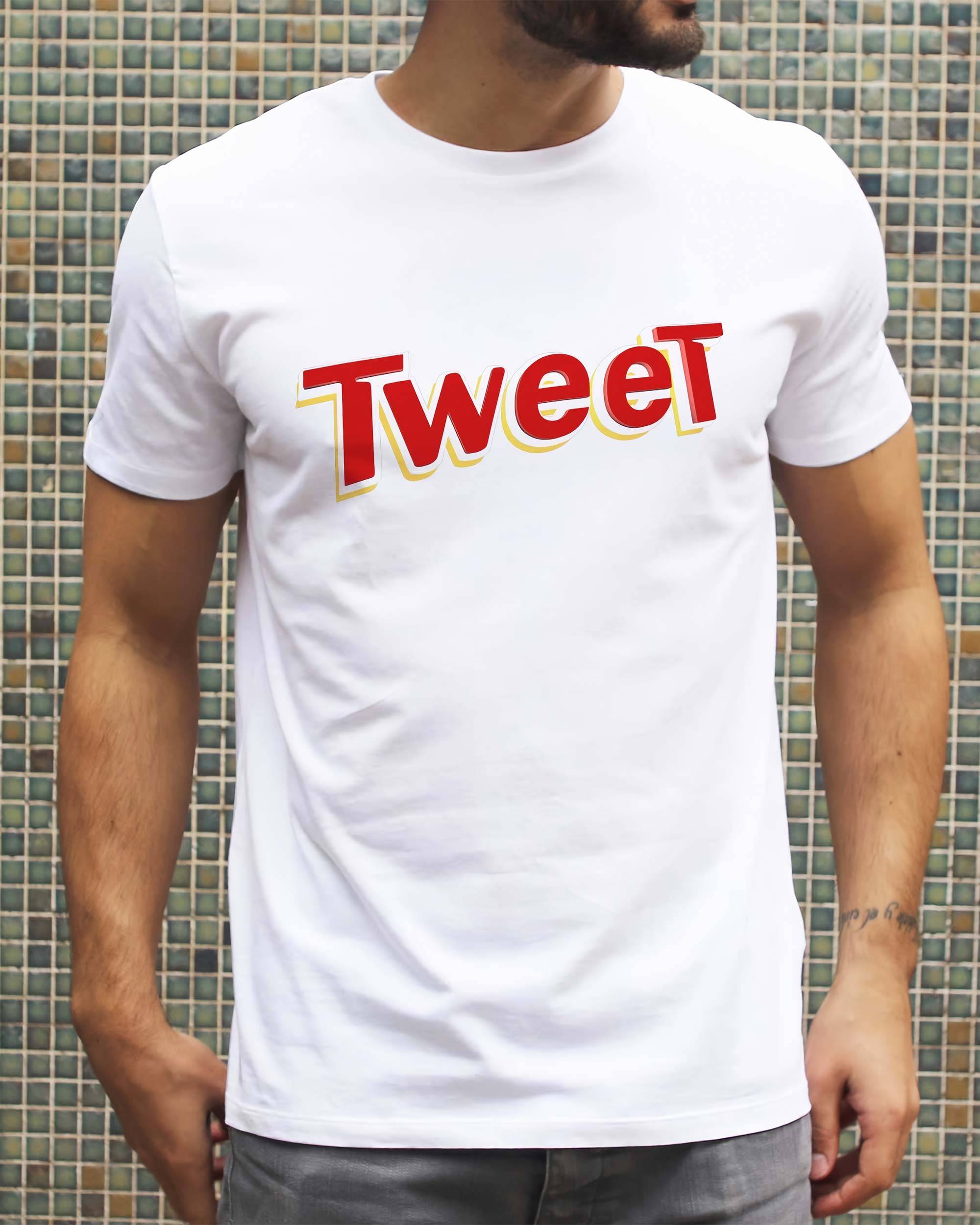 T-shirt Tweet de couleur Blanc