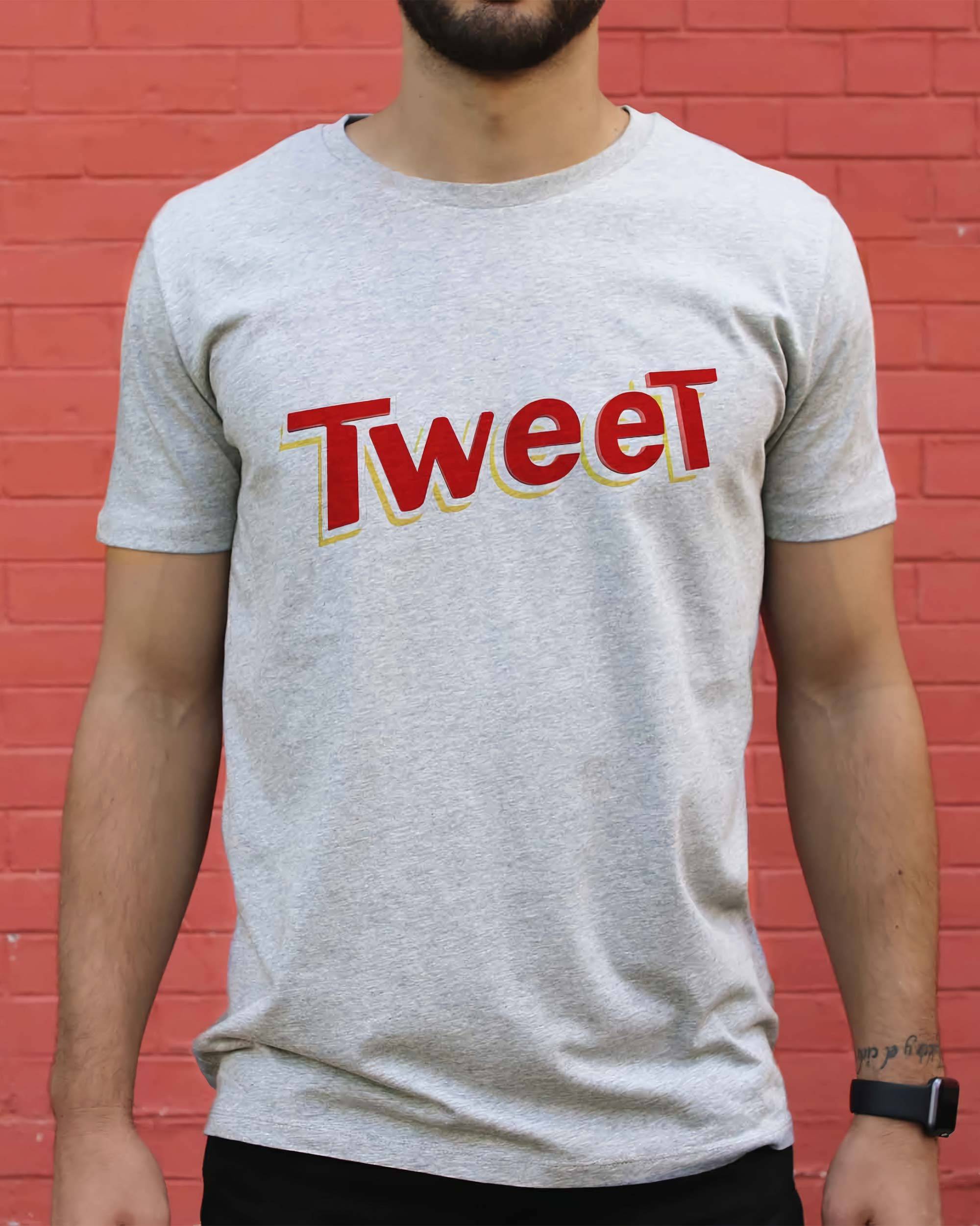 T-shirt Tweet de couleur Blanc