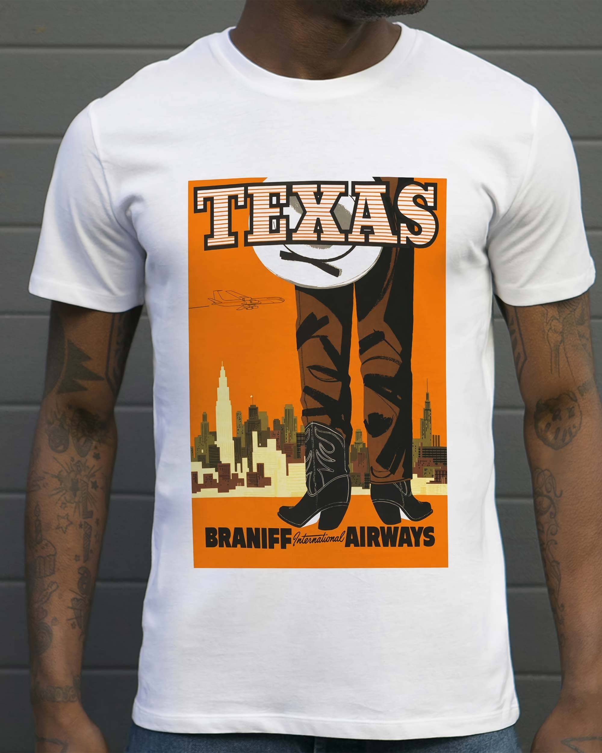 T-shirt Texas de couleur Blanc