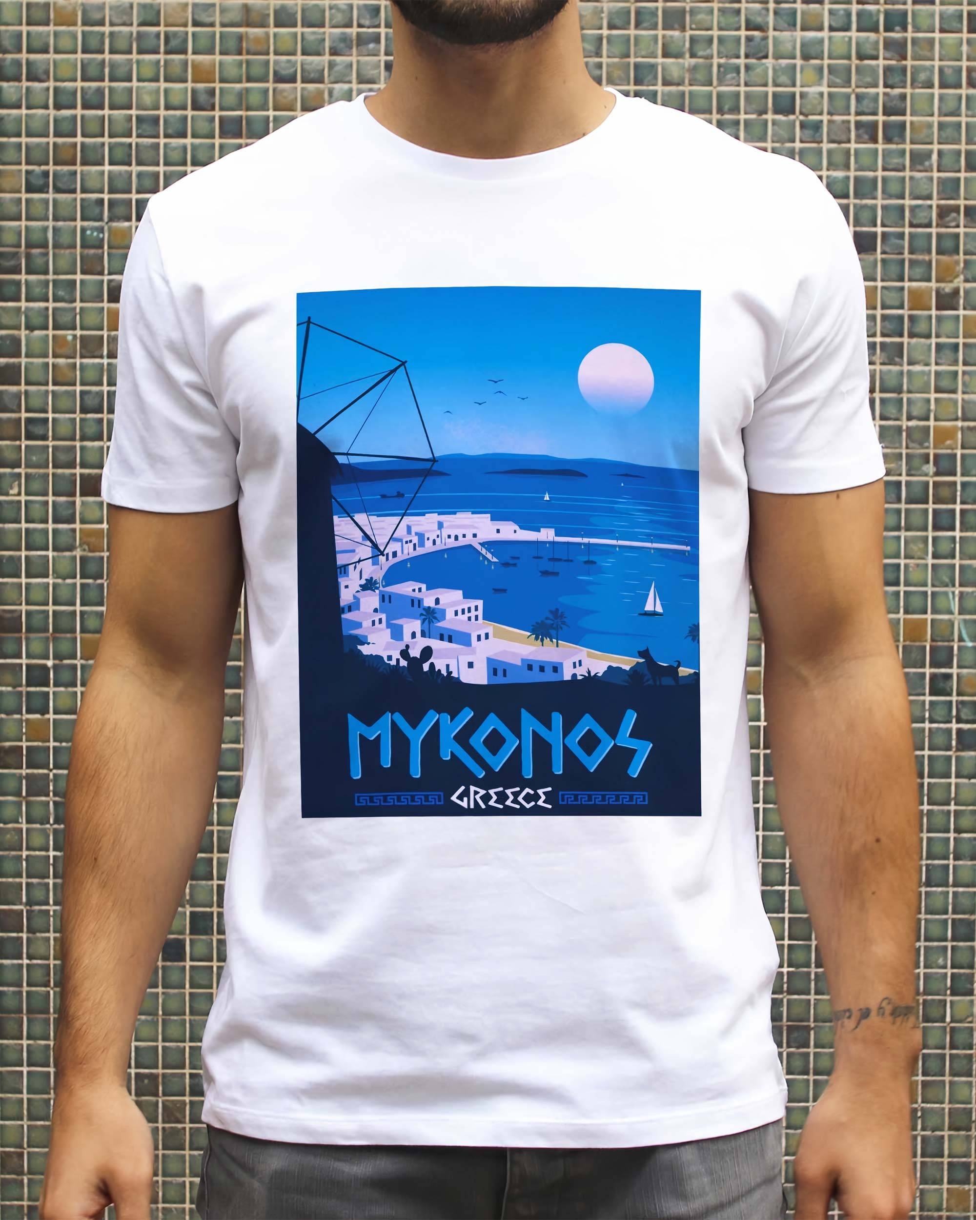 T-shirt Mykonos de couleur Blanc