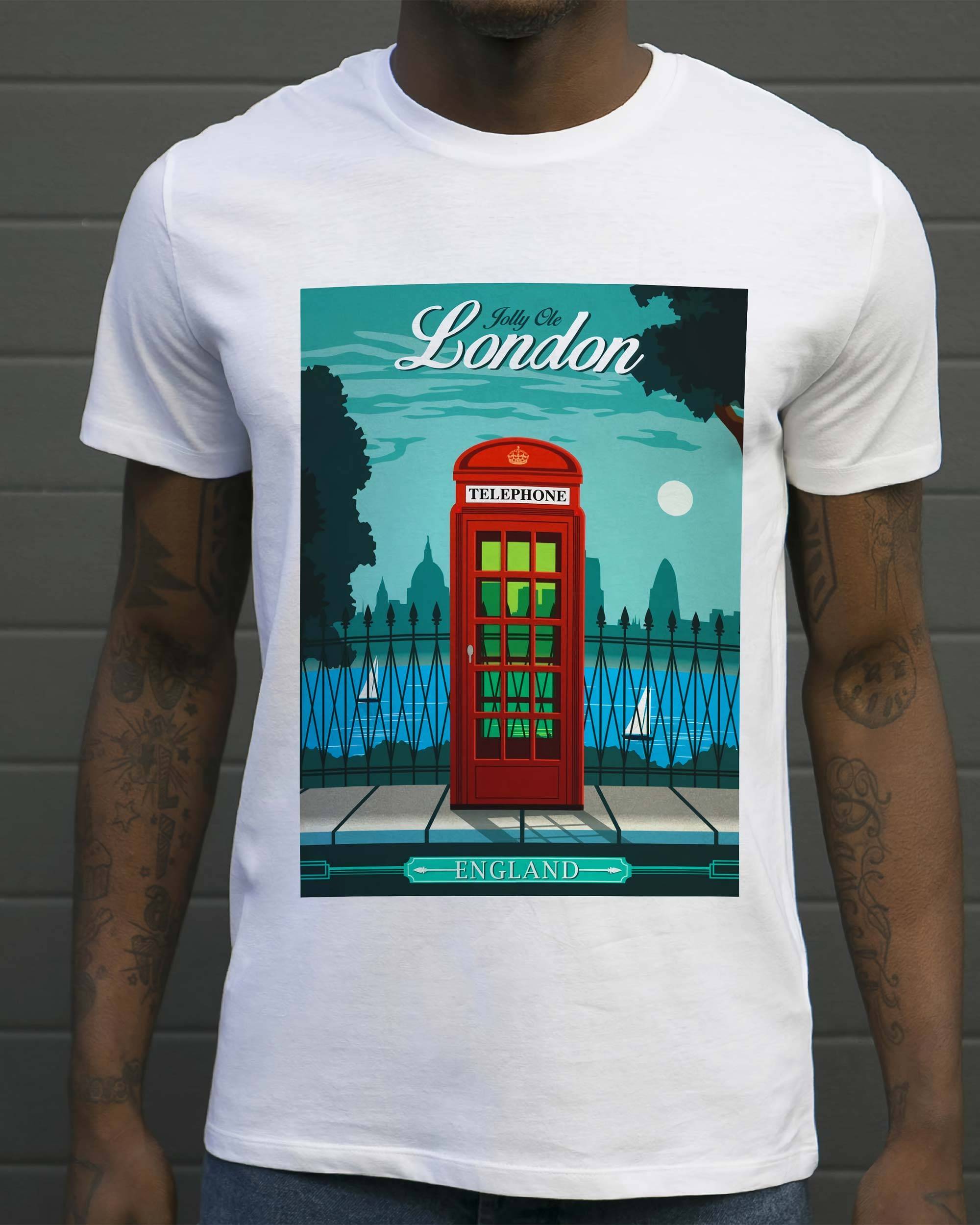 T-shirt Londres de couleur Blanc