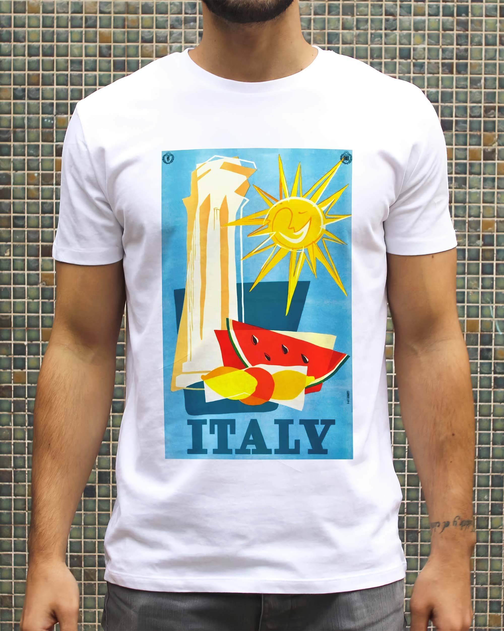 T-shirt Italie de couleur Blanc
