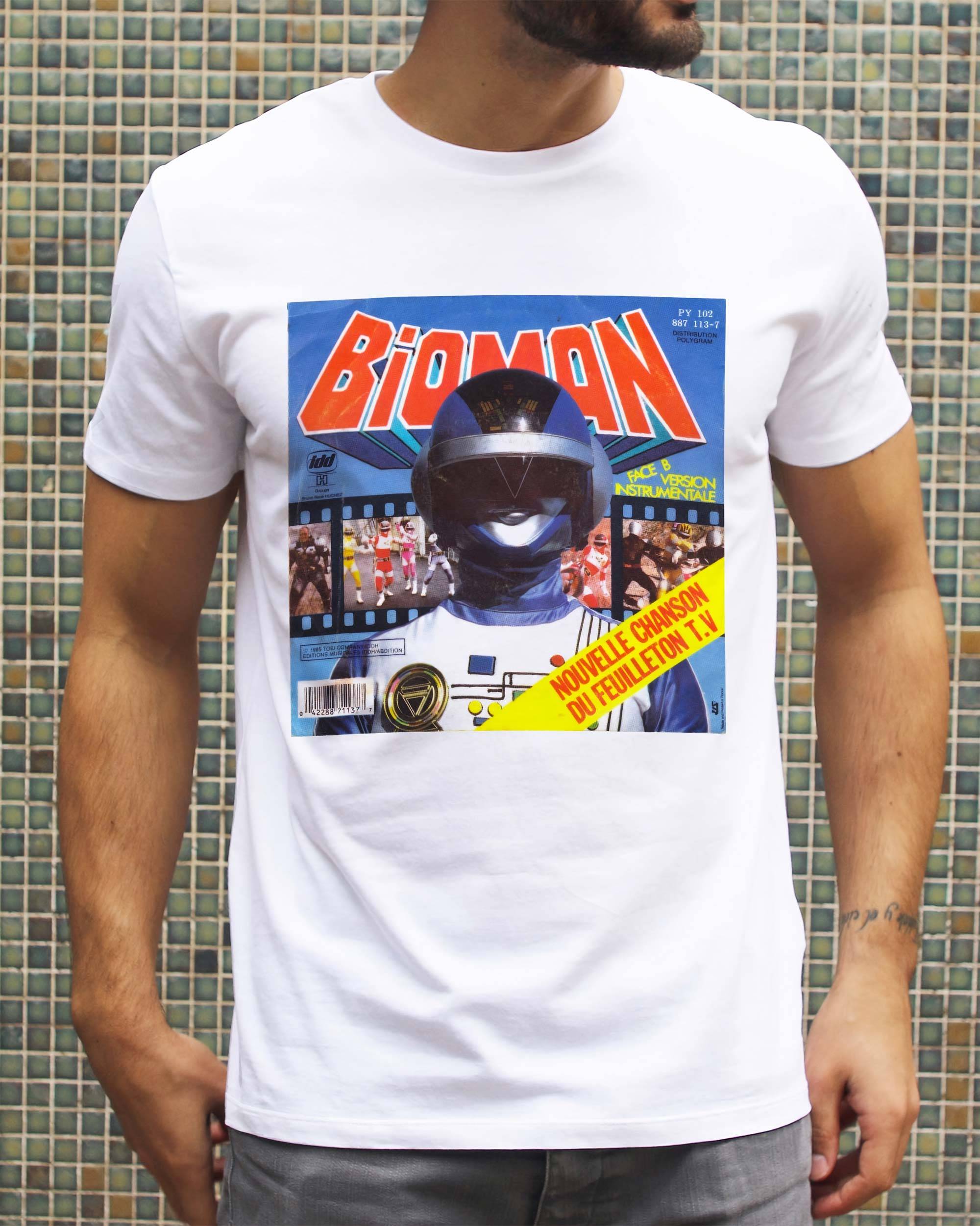 T-shirt Bioman de couleur Blanc