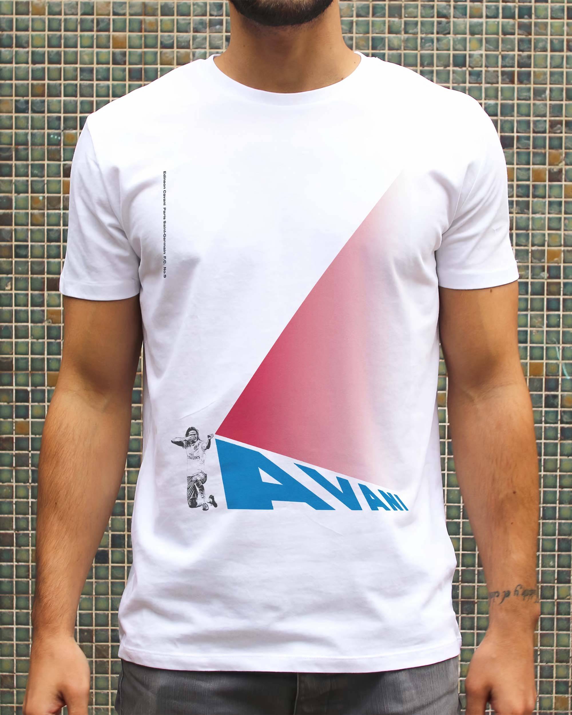 T-shirt Edinson Cavani de couleur Blanc par Sucker For Soccer