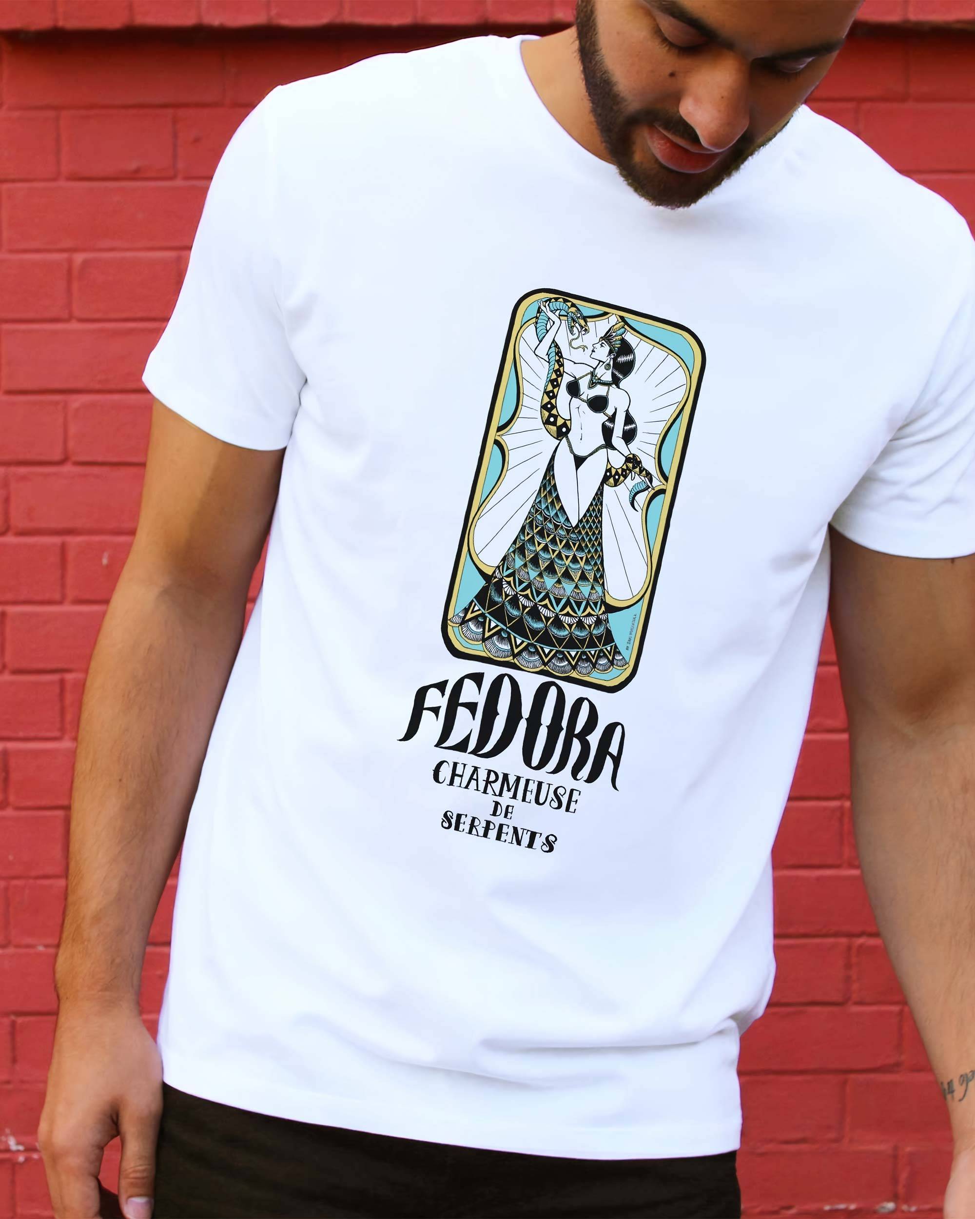 T-shirt Fedora de couleur Blanc par Coontak