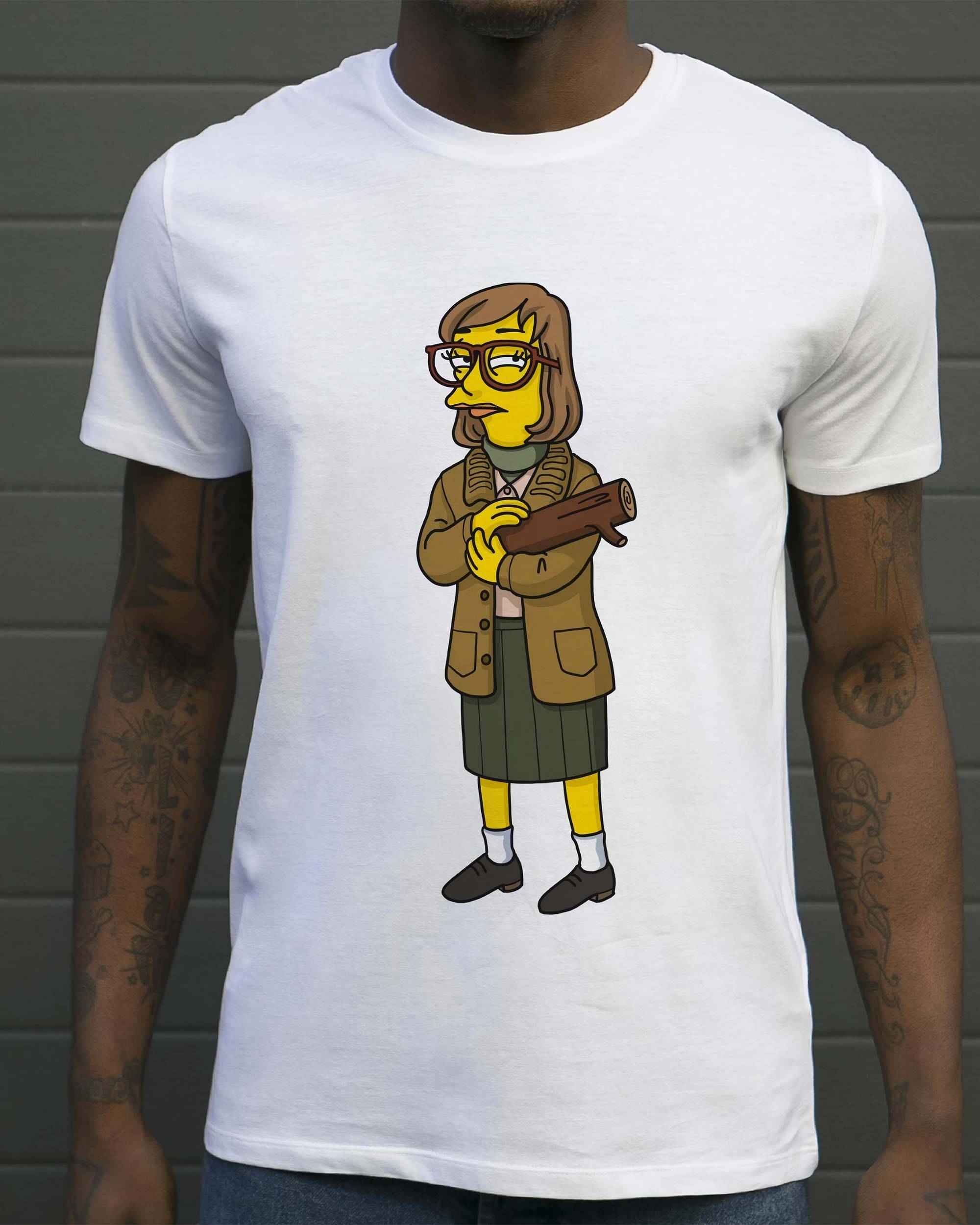 T-shirt Log Lady Simpsonized de couleur Blanc