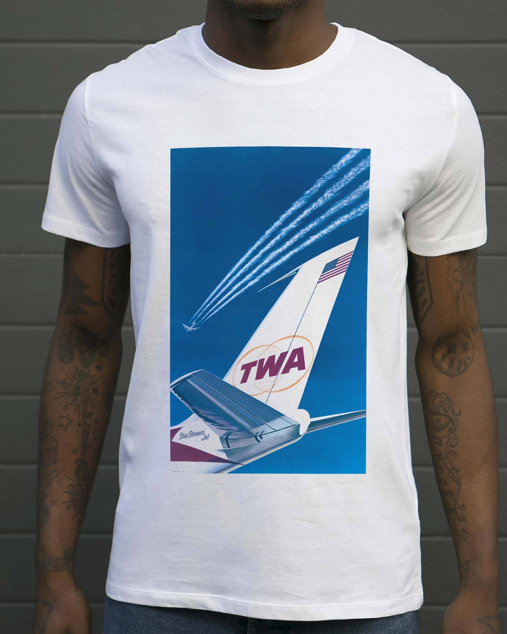 T-shirt TWA Star Stream Jet de couleur Blanc