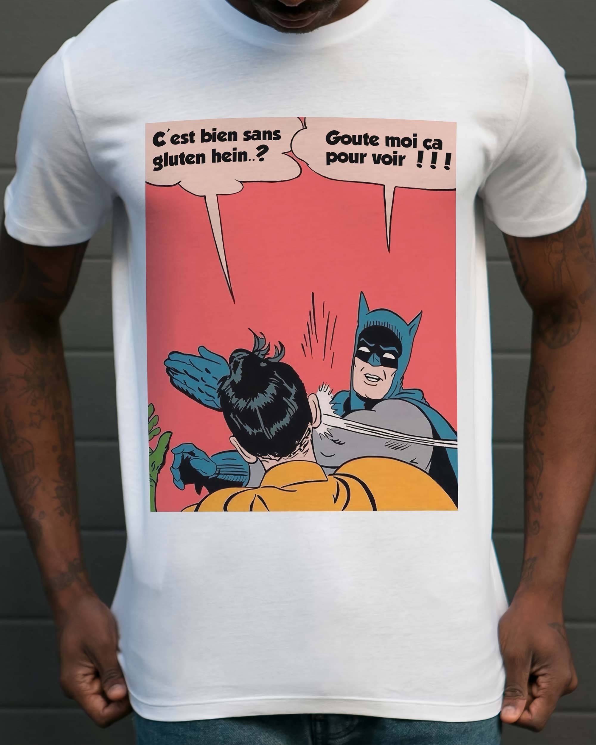 T-shirt Batman Sans Gluten de couleur Blanc