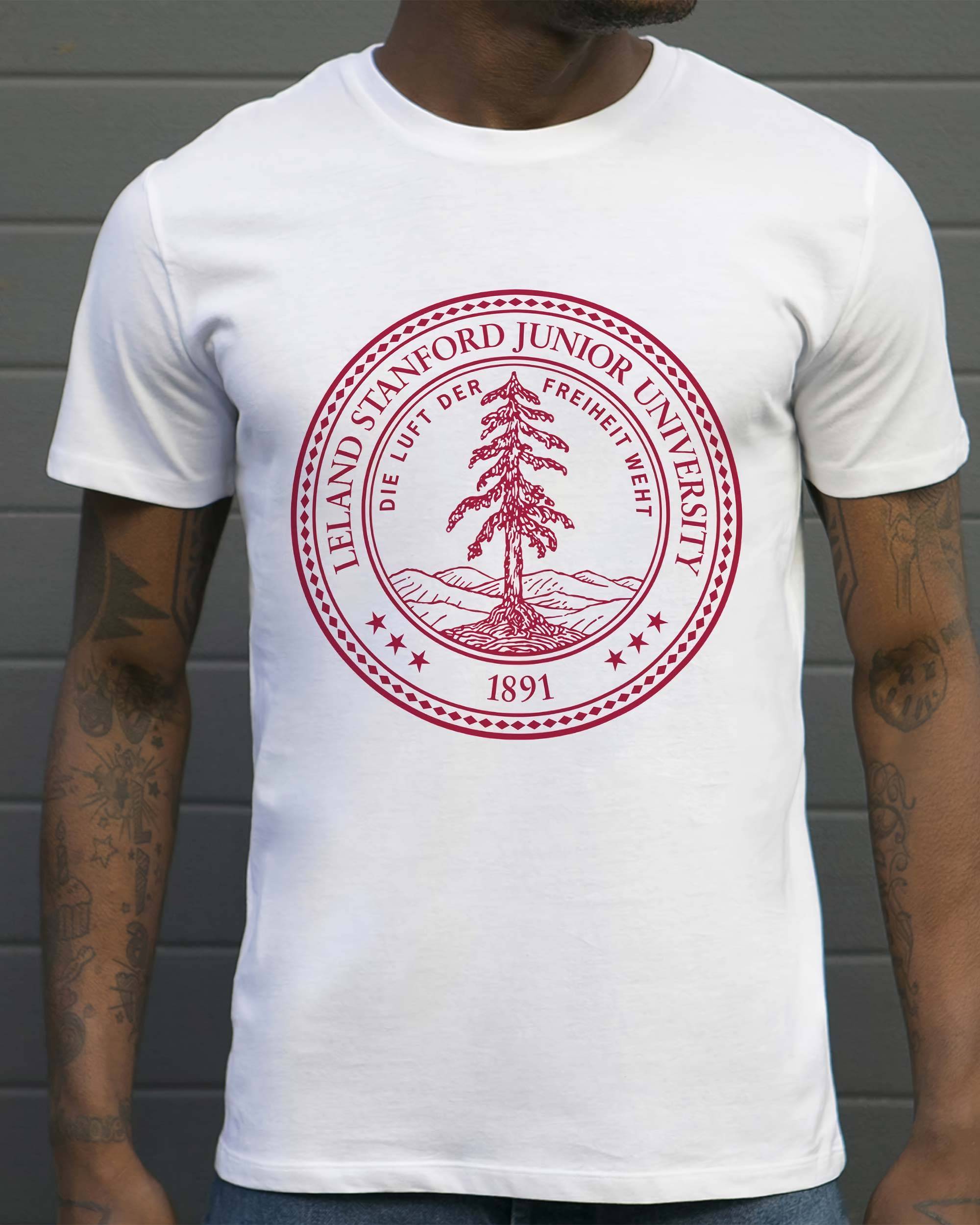 T-shirt Stanford University de couleur Blanc