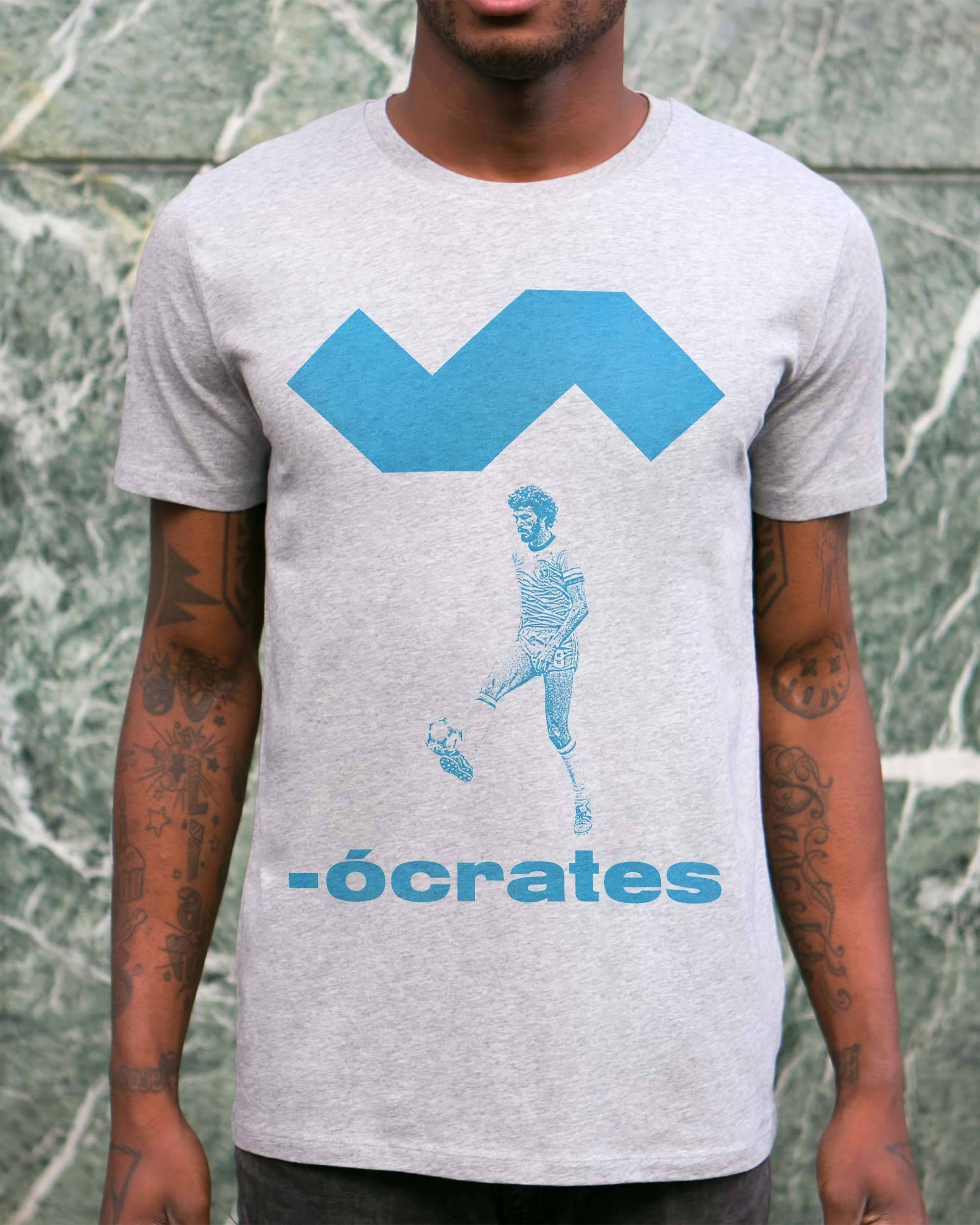T-shirt Sócrates de couleur Blanc par Sucker For Soccer