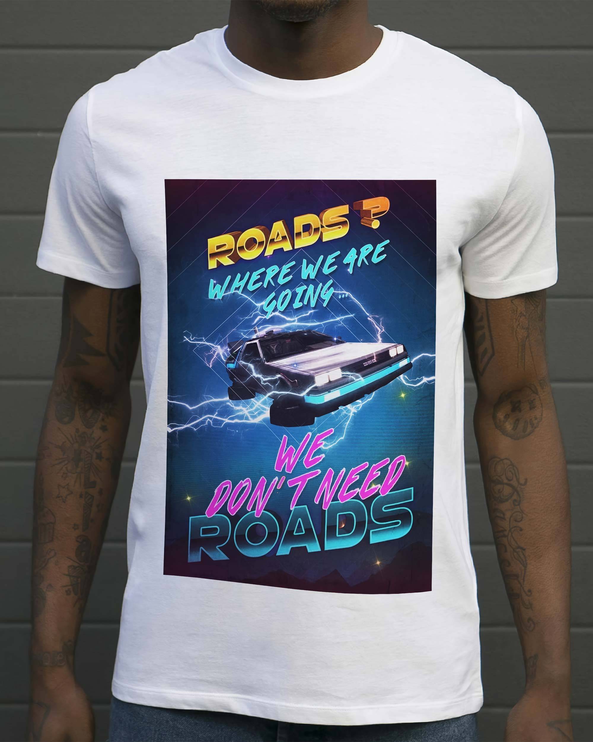 T-shirt We Don’t Need Roads de couleur Blanc