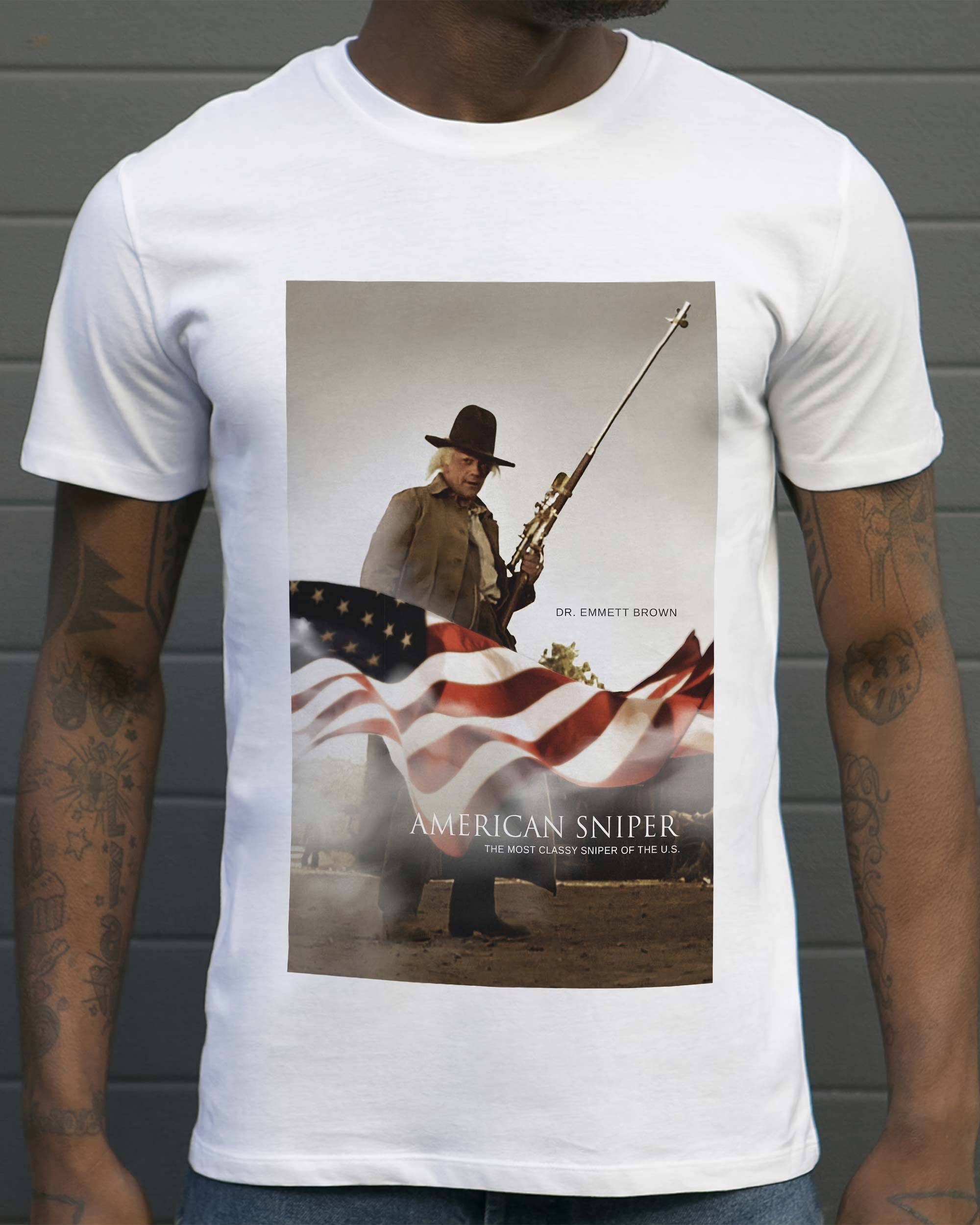 T-shirt Doc Brown Sniper de couleur Blanc
