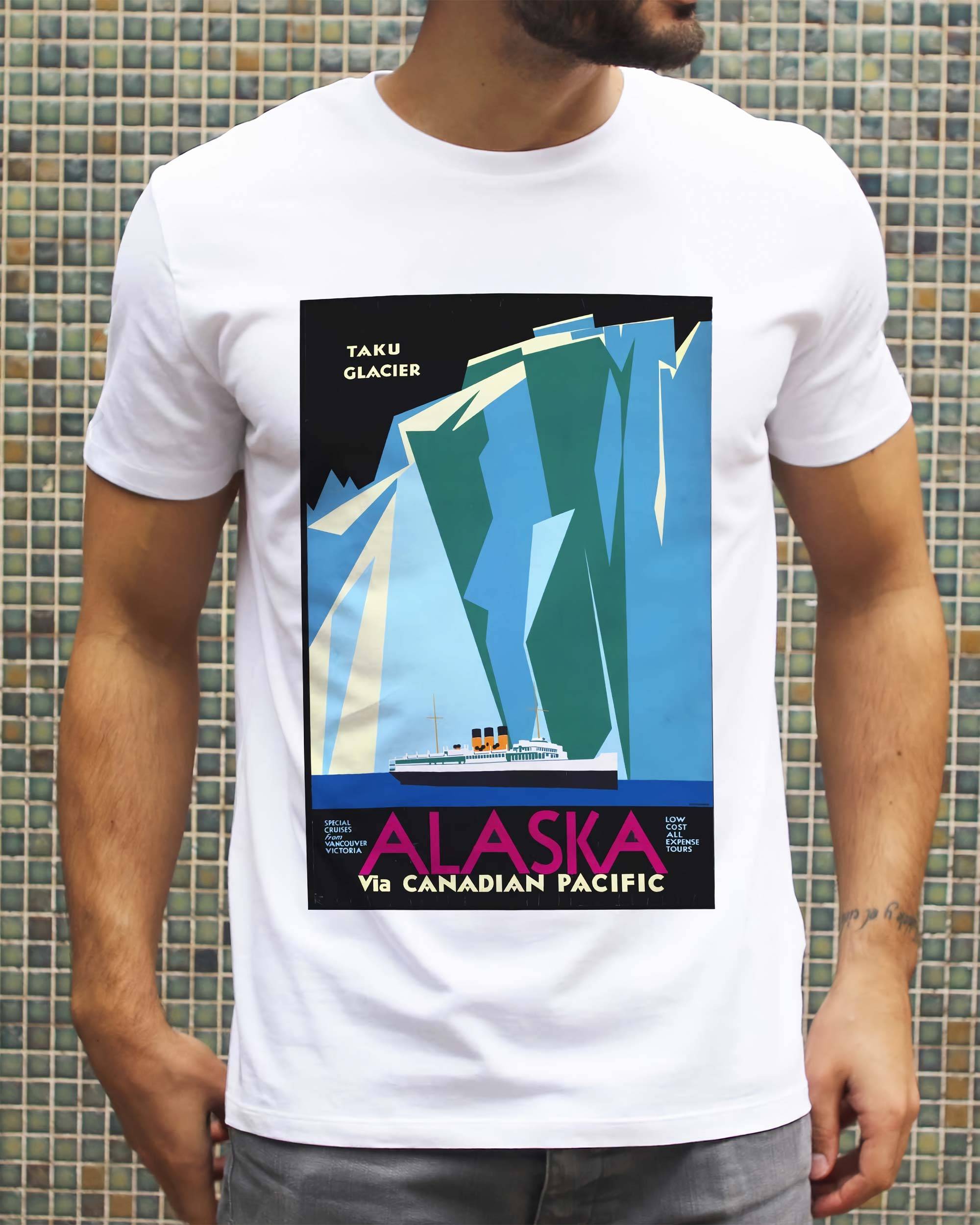 T-shirt Alaska Glacier de couleur Blanc