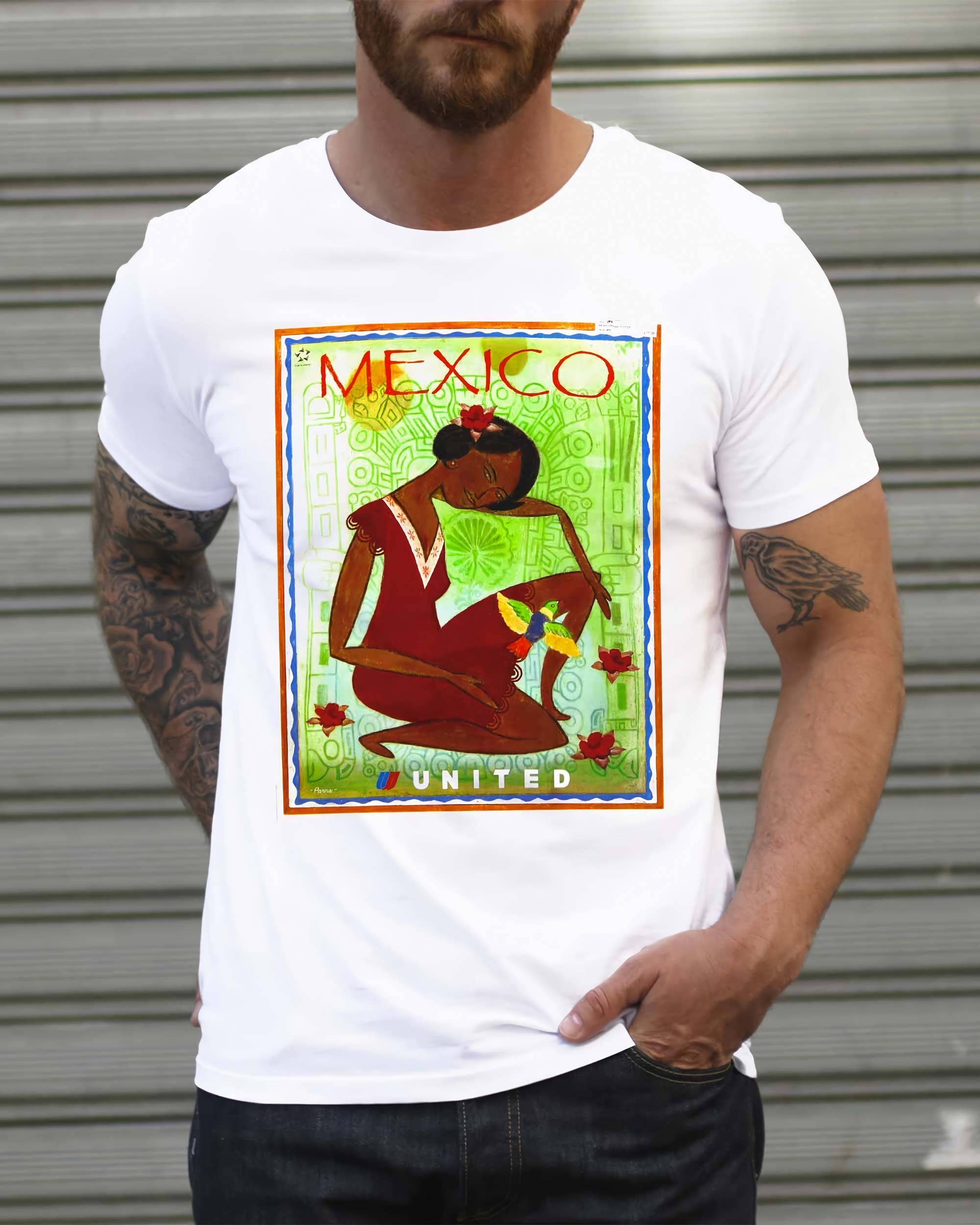 T-shirt Mexico de couleur Blanc