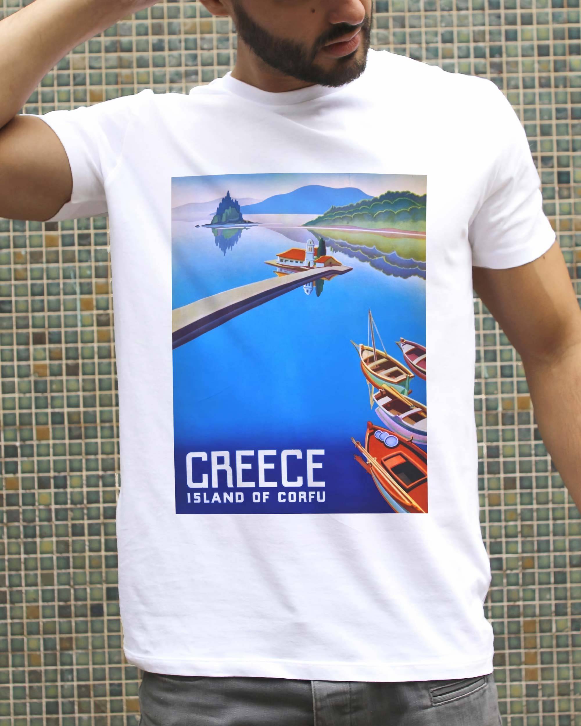 T-shirt Greece de couleur Blanc