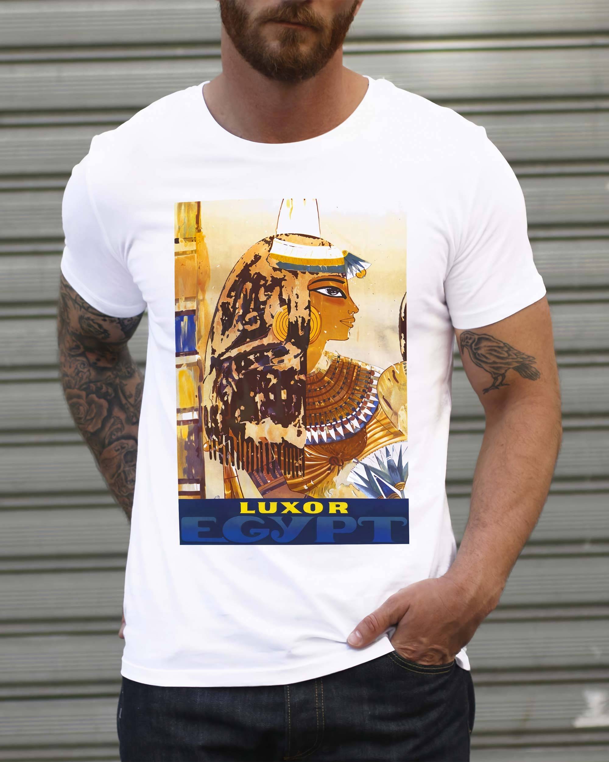 T-shirt Louxor Egypte de couleur Blanc