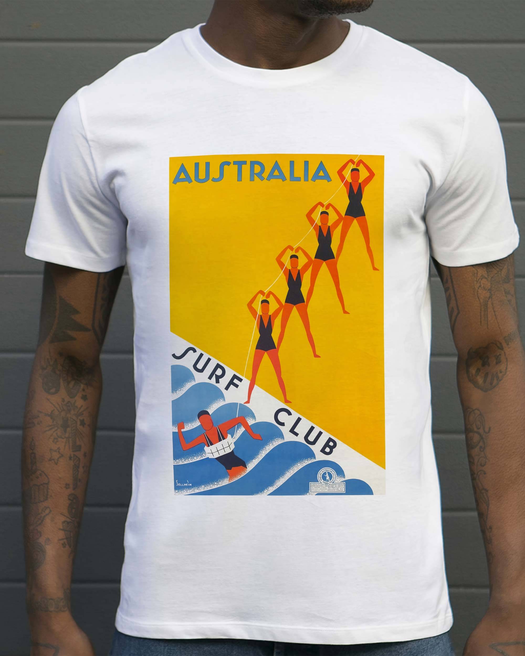 T-shirt Australia Surf Club de couleur Blanc