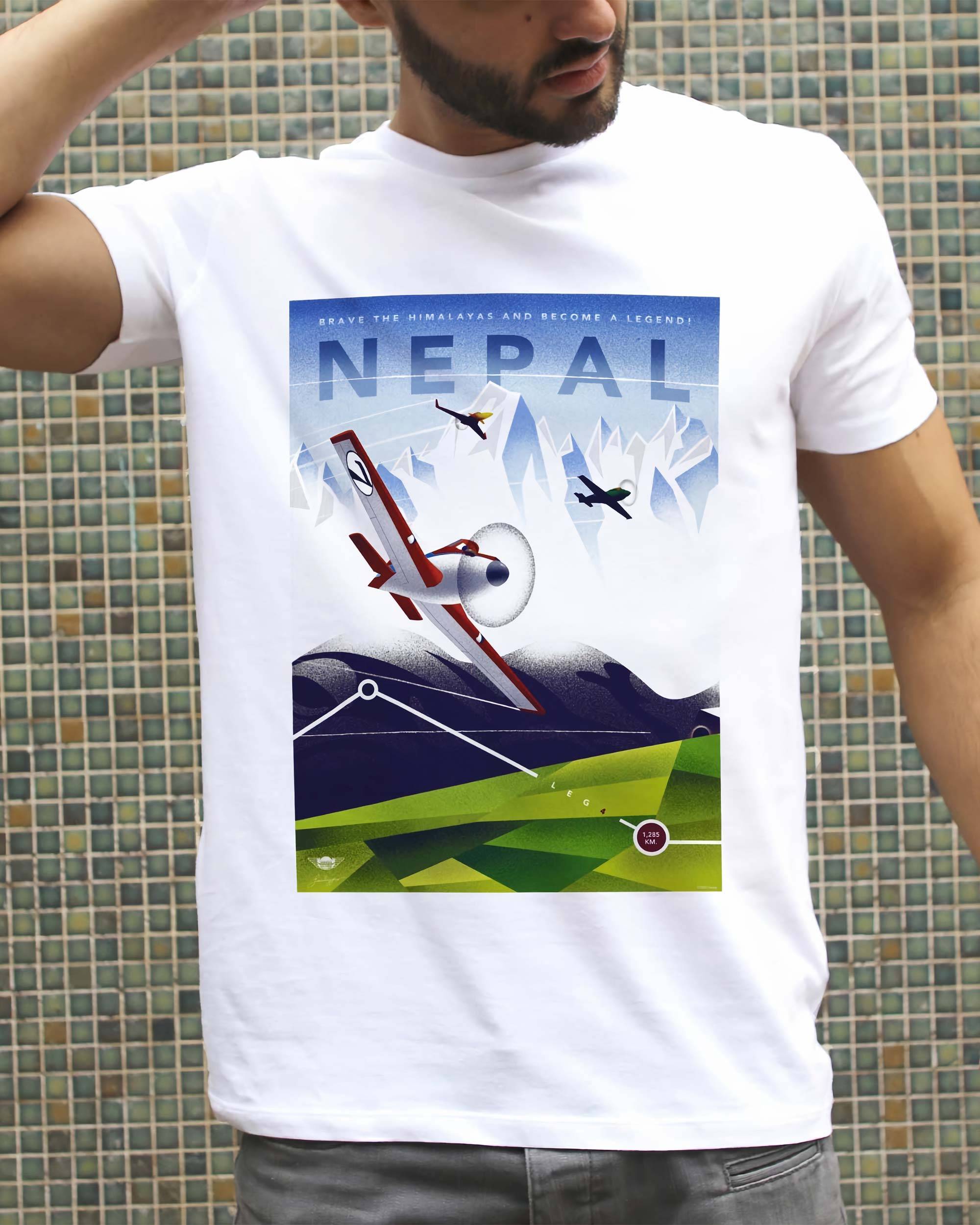 T-shirt Nepal de couleur Blanc