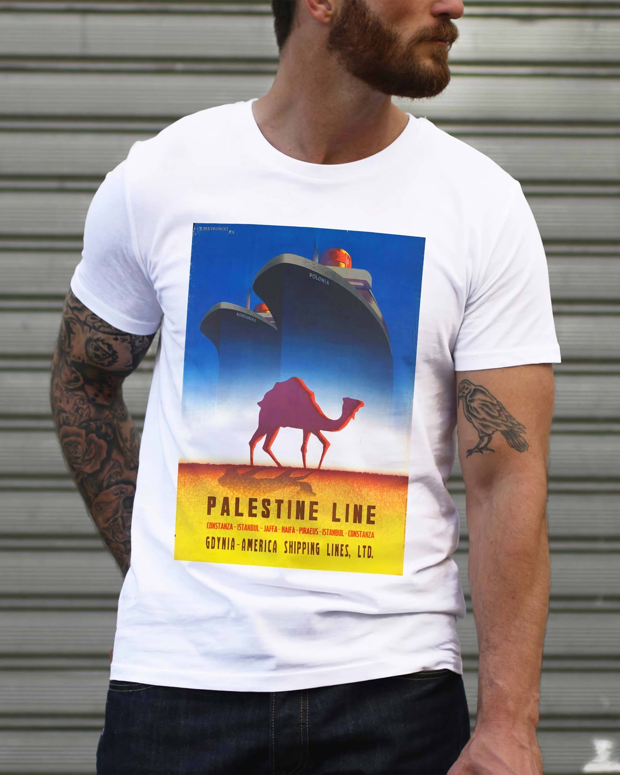 T-shirt Palestine Line de couleur Blanc