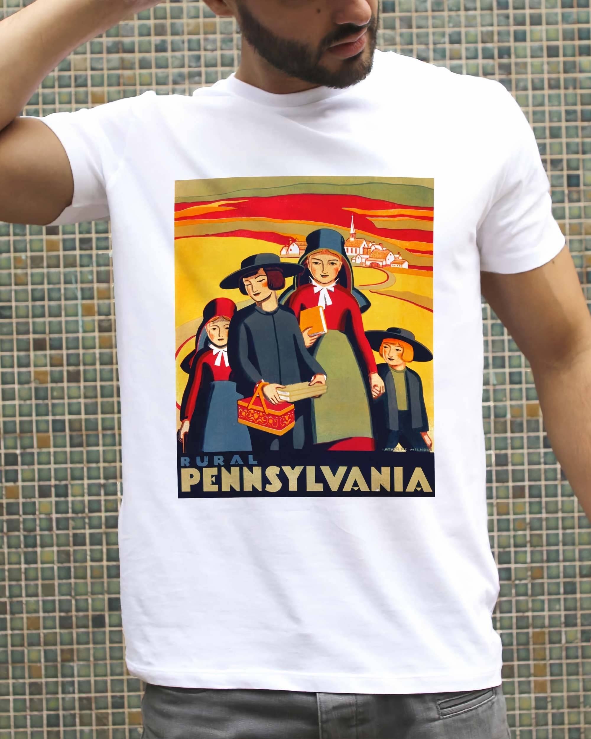 T-shirt Pennsylvania de couleur Blanc