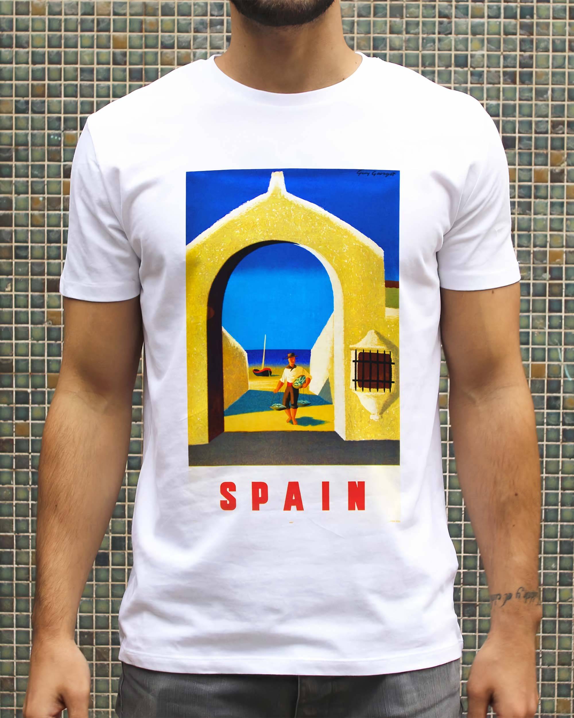 T-shirt Spain de couleur Blanc
