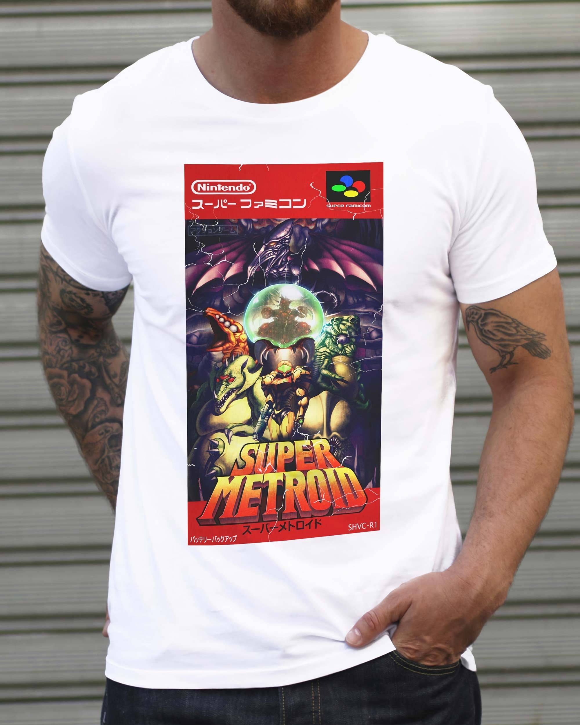 T-shirt Super Metroid de couleur Blanc