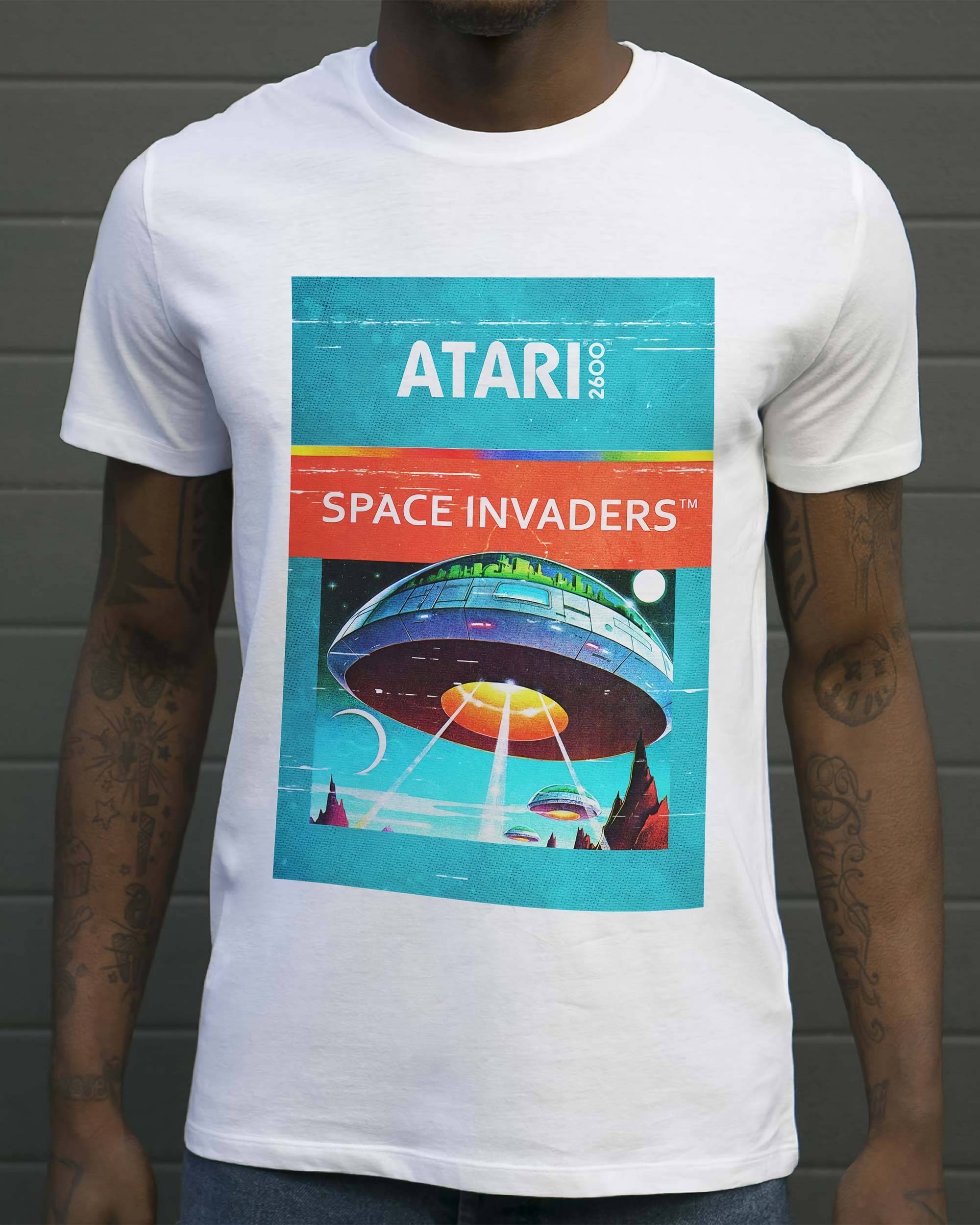 T-shirt Space Invaders de couleur Blanc