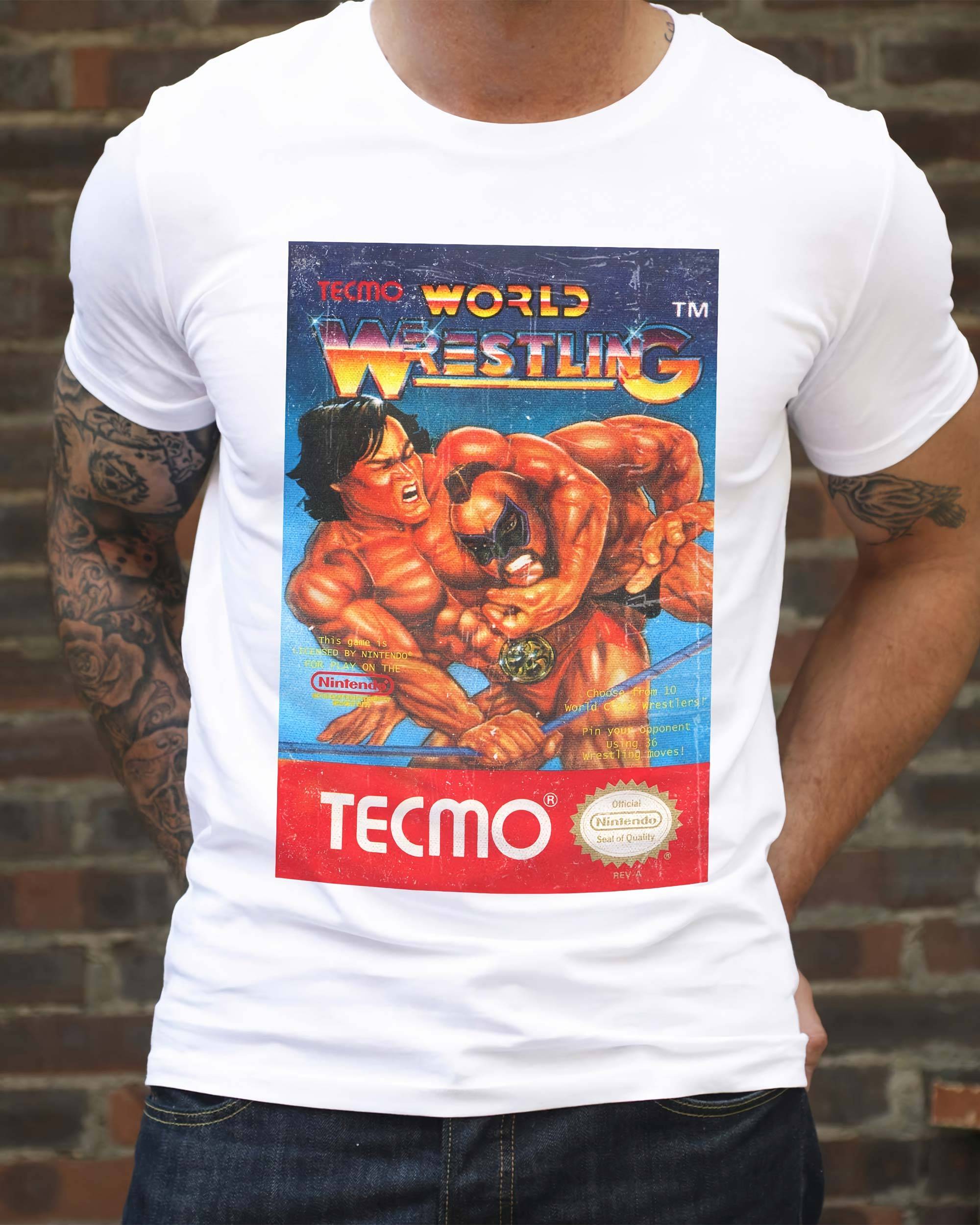 T-shirt World Wrestling de couleur Blanc