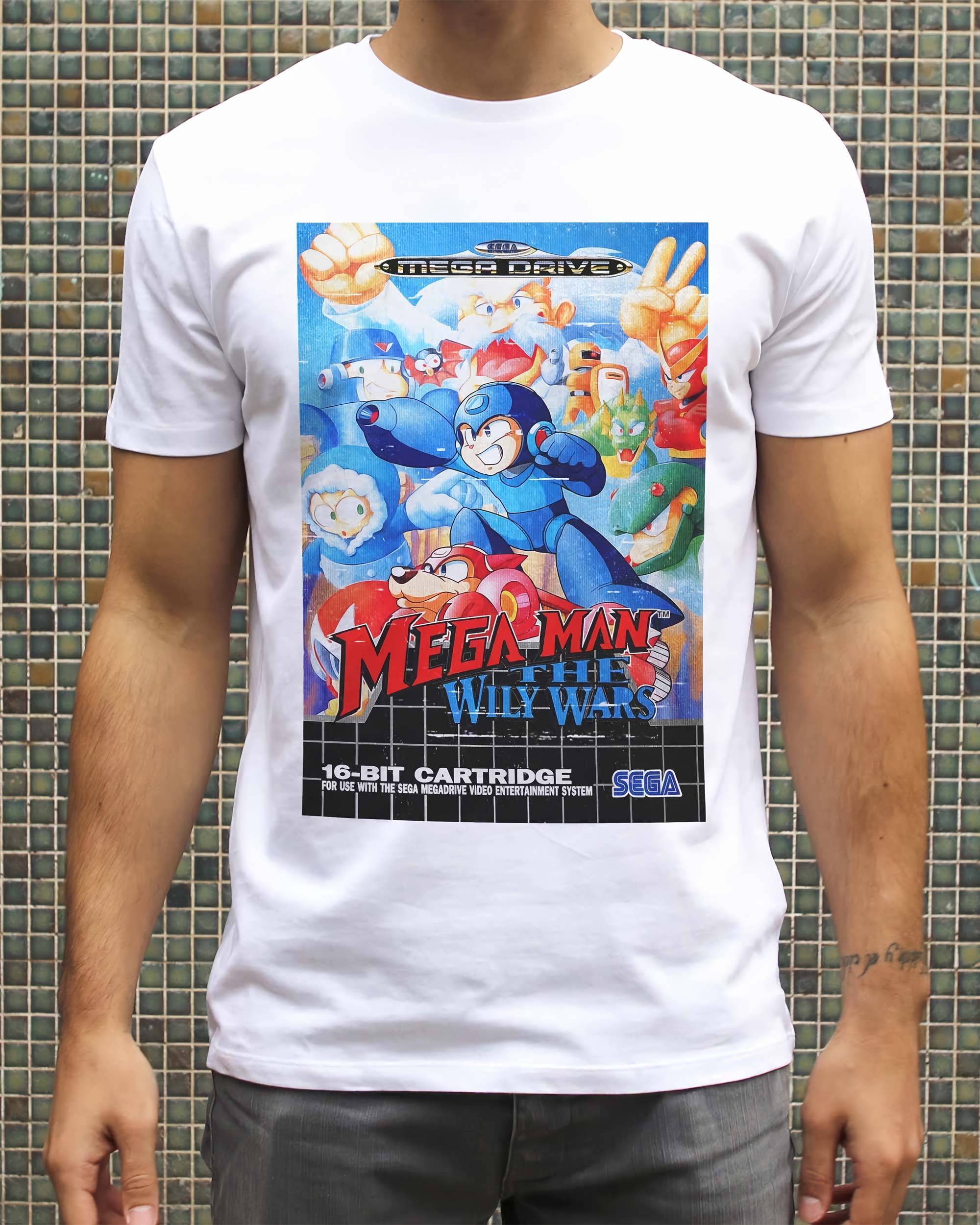 T-shirt Mega Man de couleur Blanc
