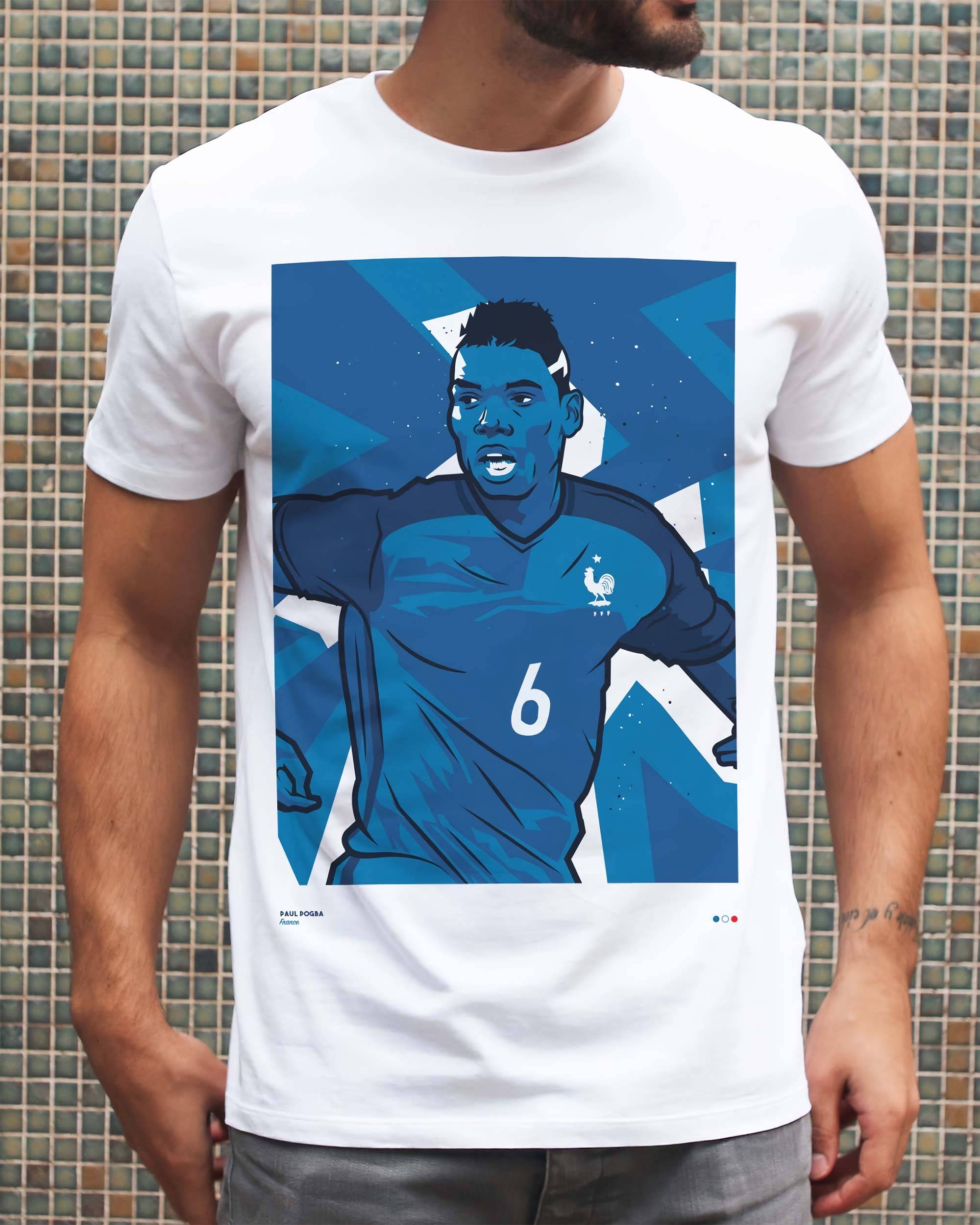 T-shirt Pogba National de couleur Blanc par Kieran Carroll