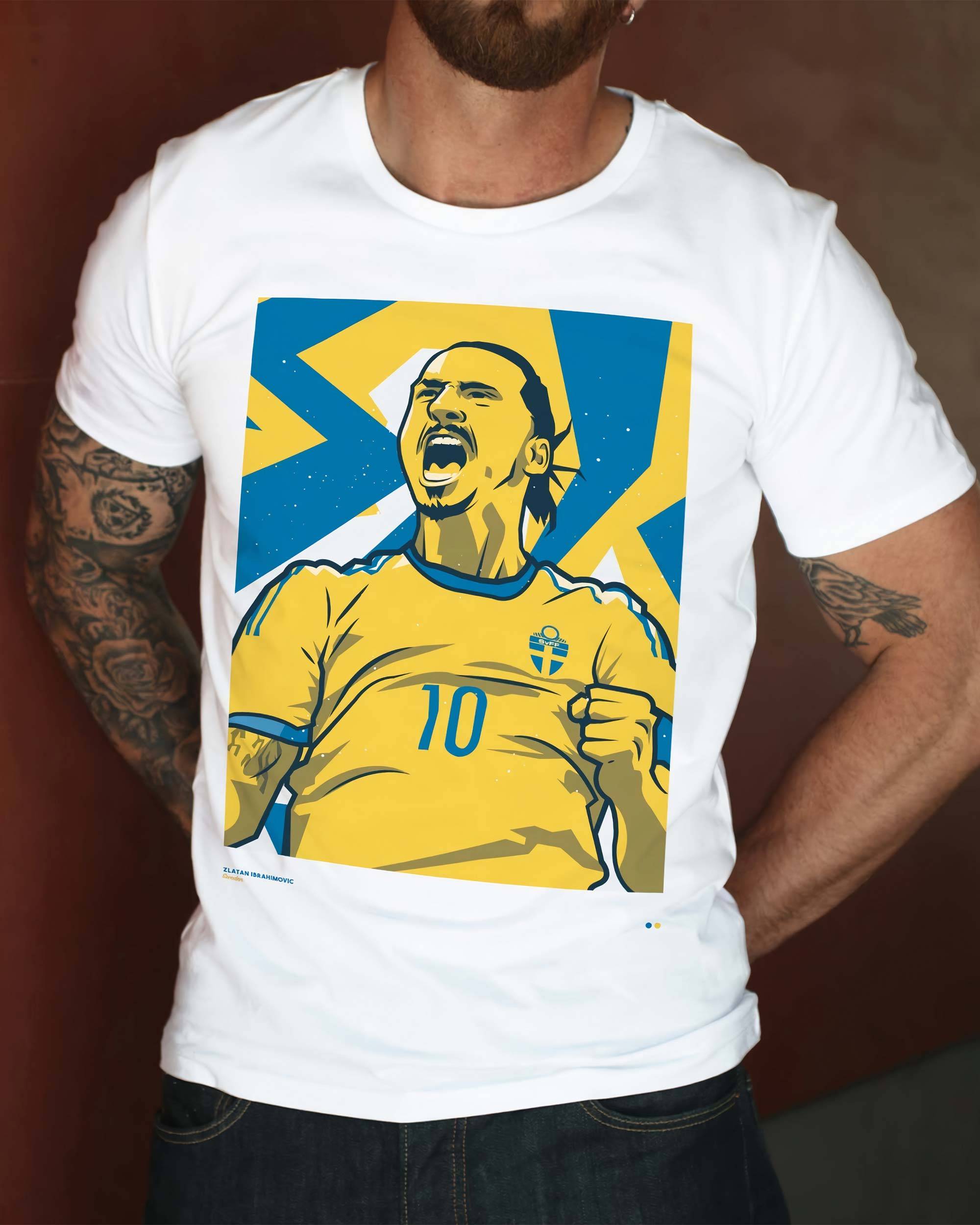 T-shirt Ibrahimovic Suède de couleur Blanc par Kieran Carroll